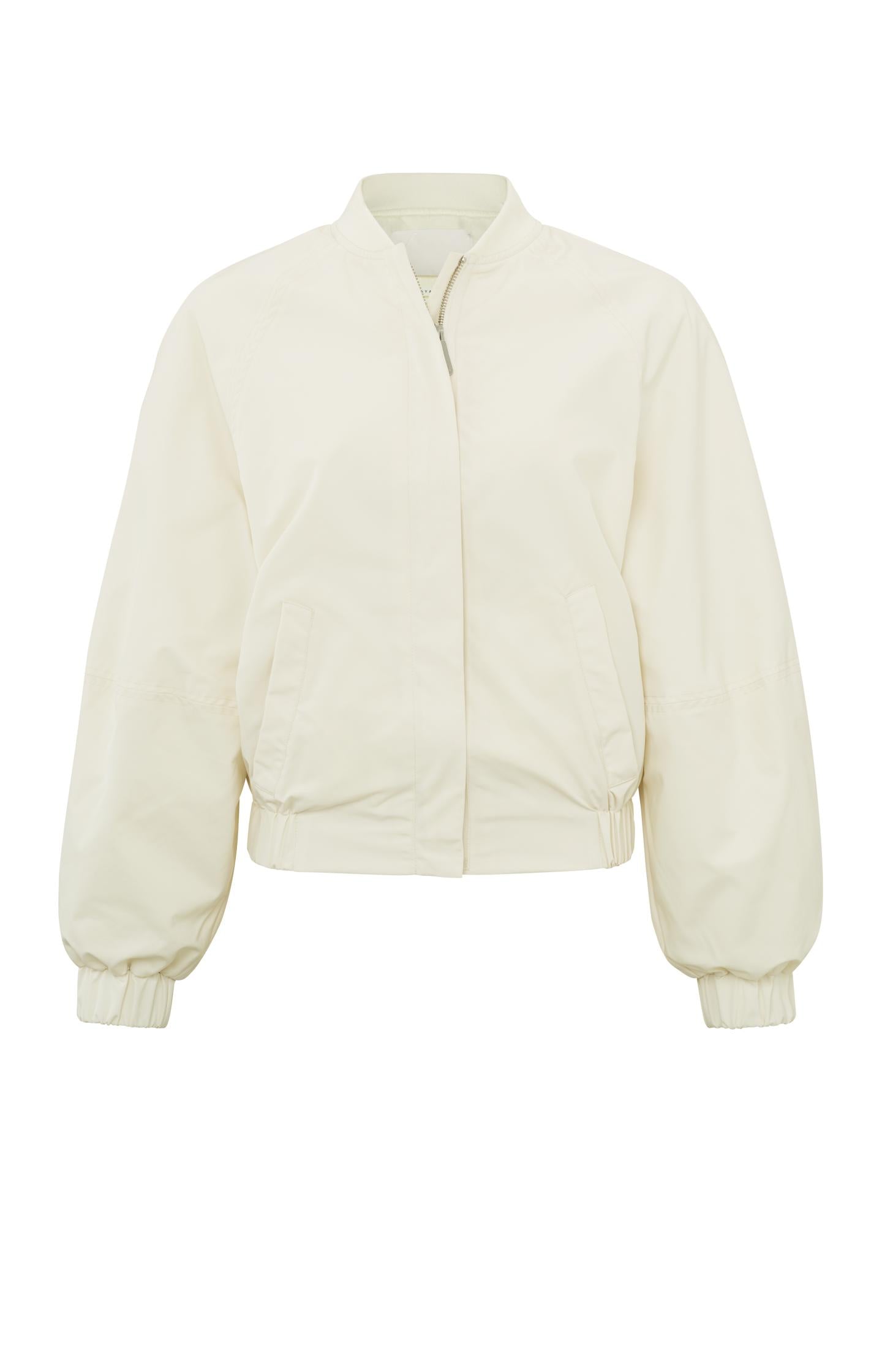 Woven bomber jacket with pockets, zip and elastic cuffs - Wool White - Type: product