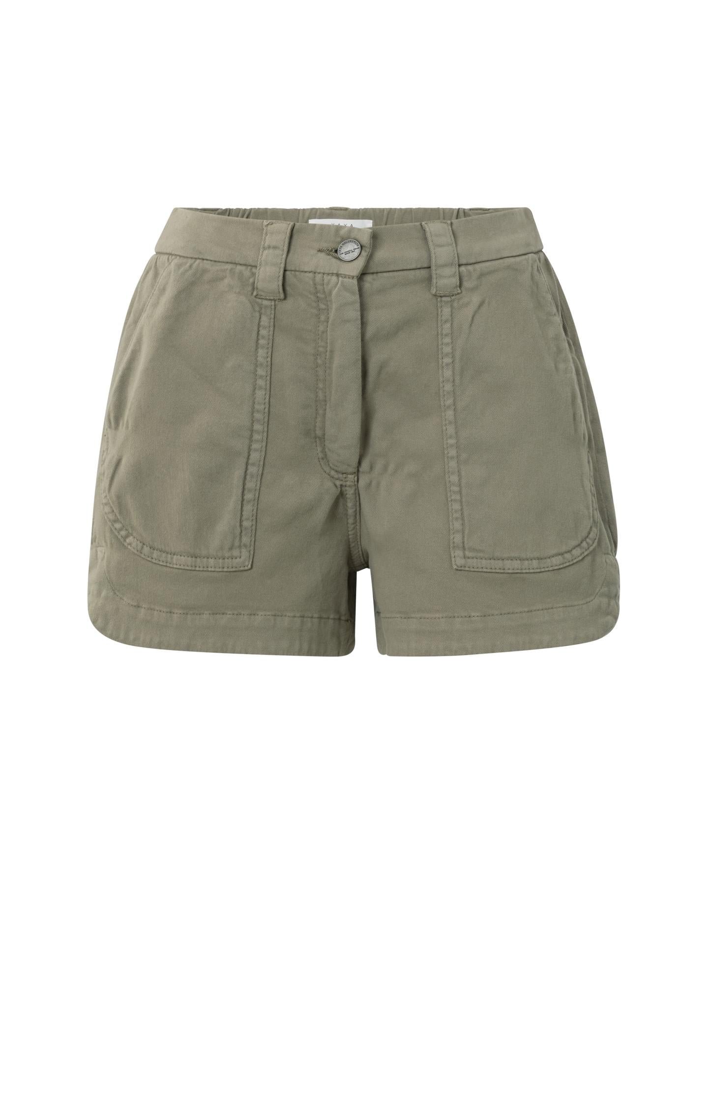 Woven cargo shorts with high waist, a zip fly and pockets - Type: product