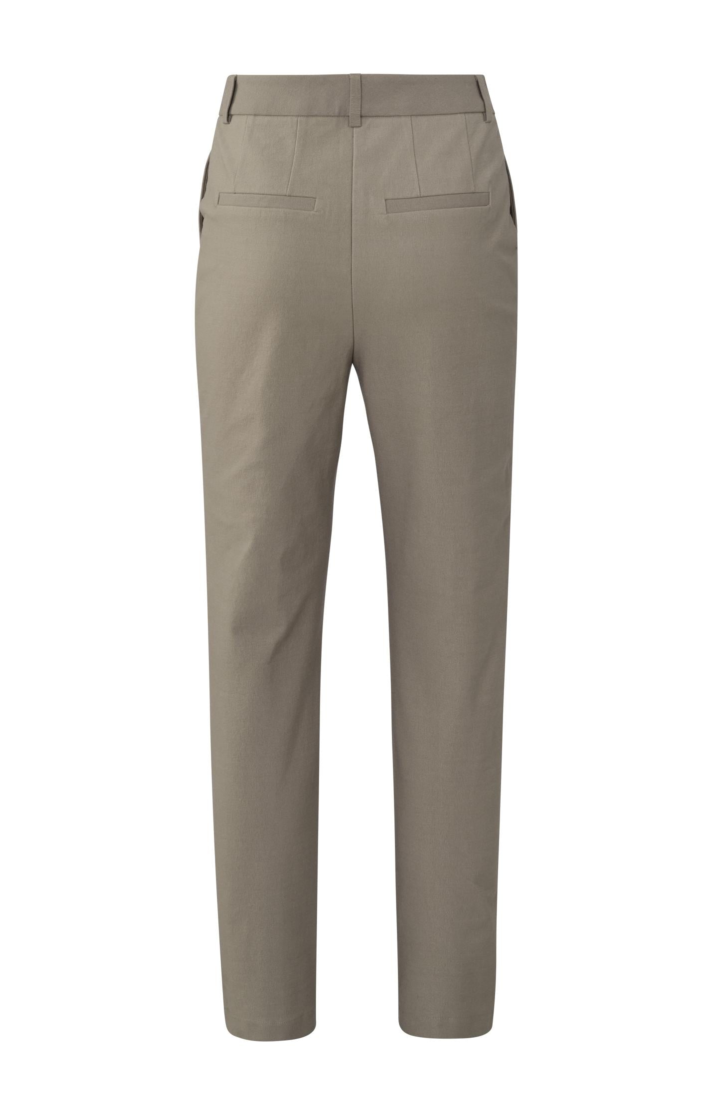 Woven chino with straight legs, side pockets and zipper