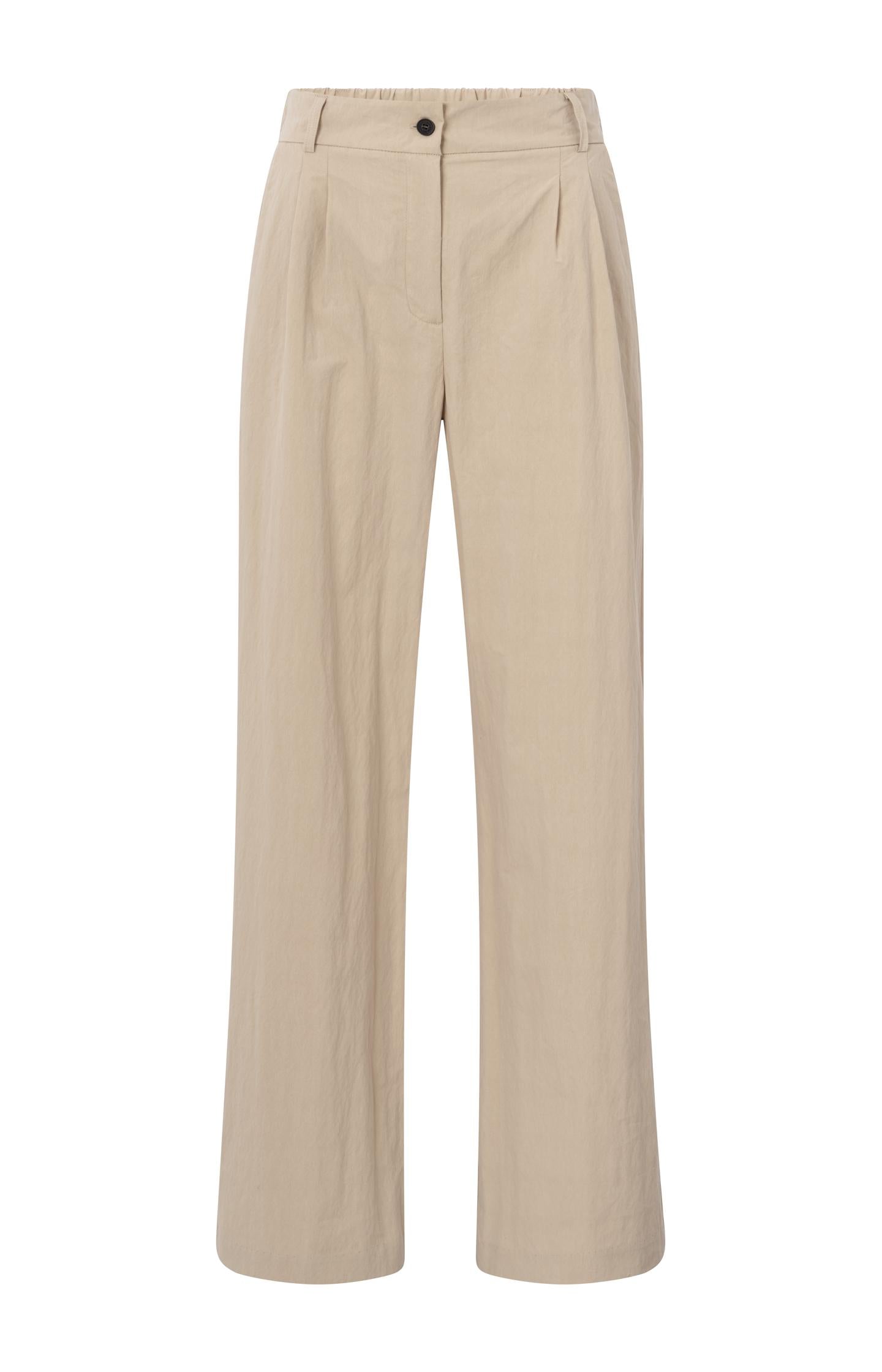 Woven cotton high-waist trousers with oversized fit - Type: product