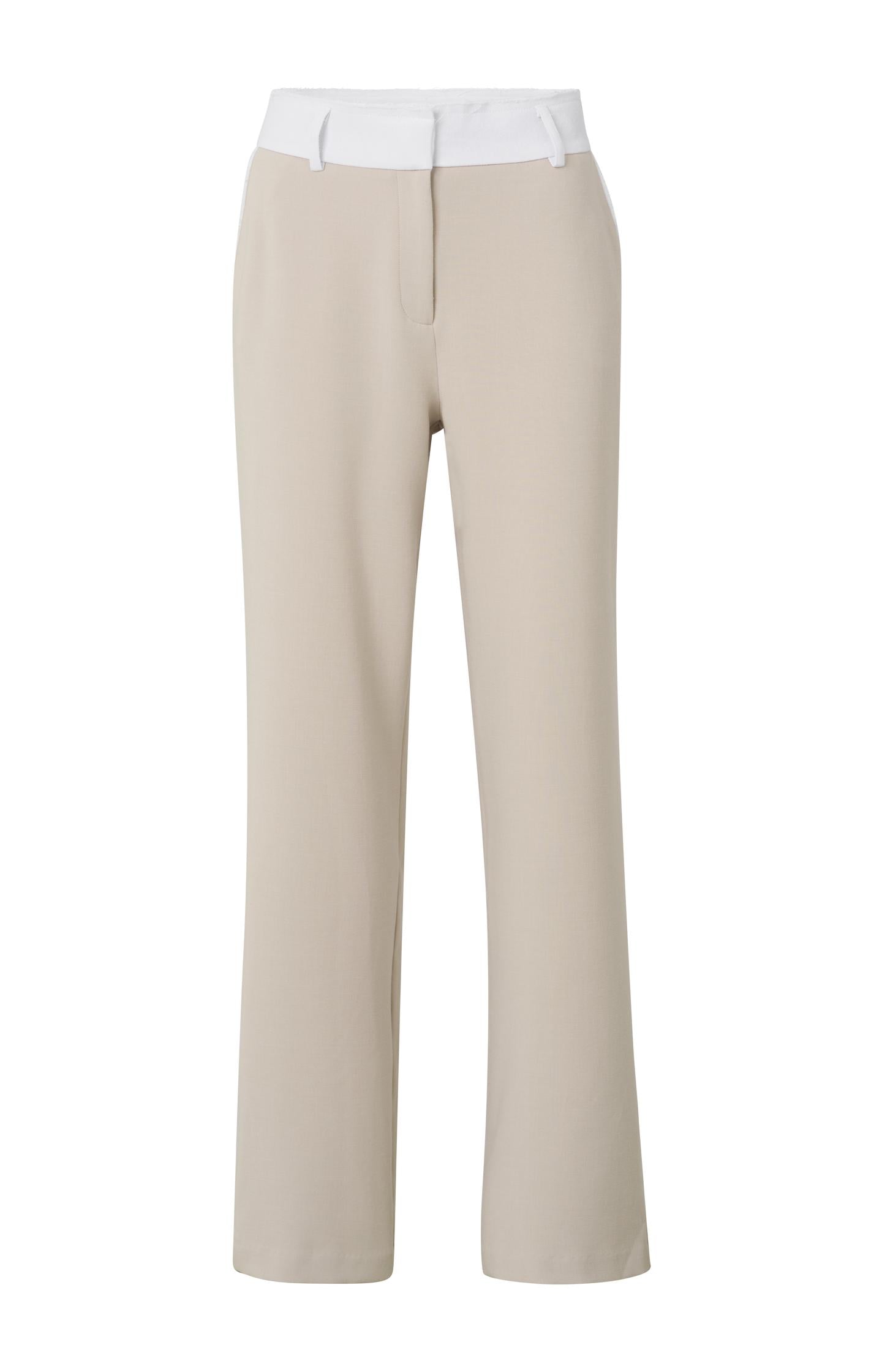 Woven flared trousers with high waist and side pockets - Type: product