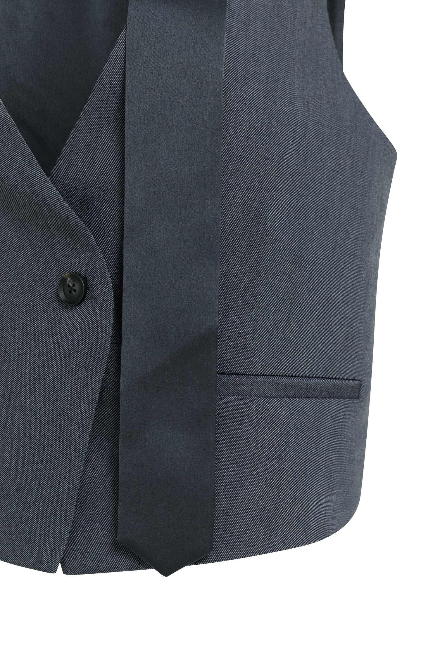 Woven gilet with satin lapel detail