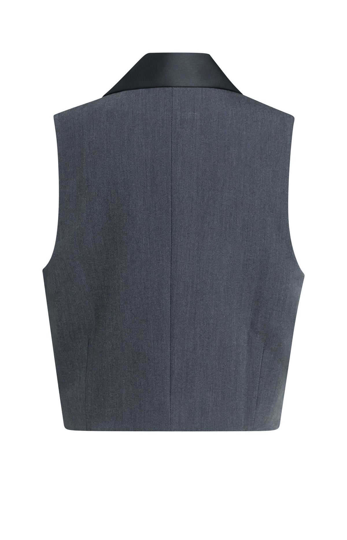 Woven gilet with satin lapel detail