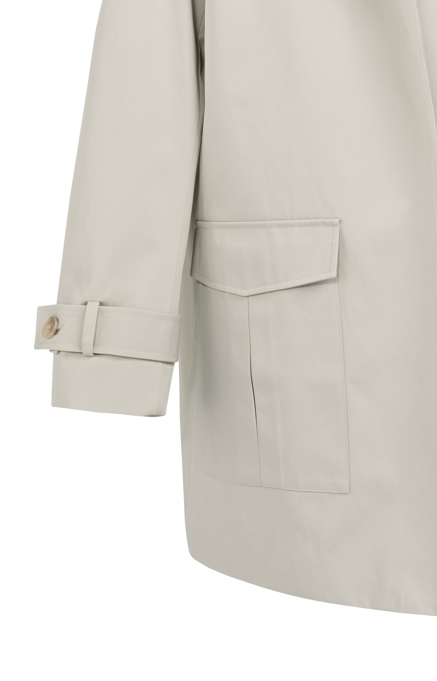 Woven mid-length trenchcoat with belt