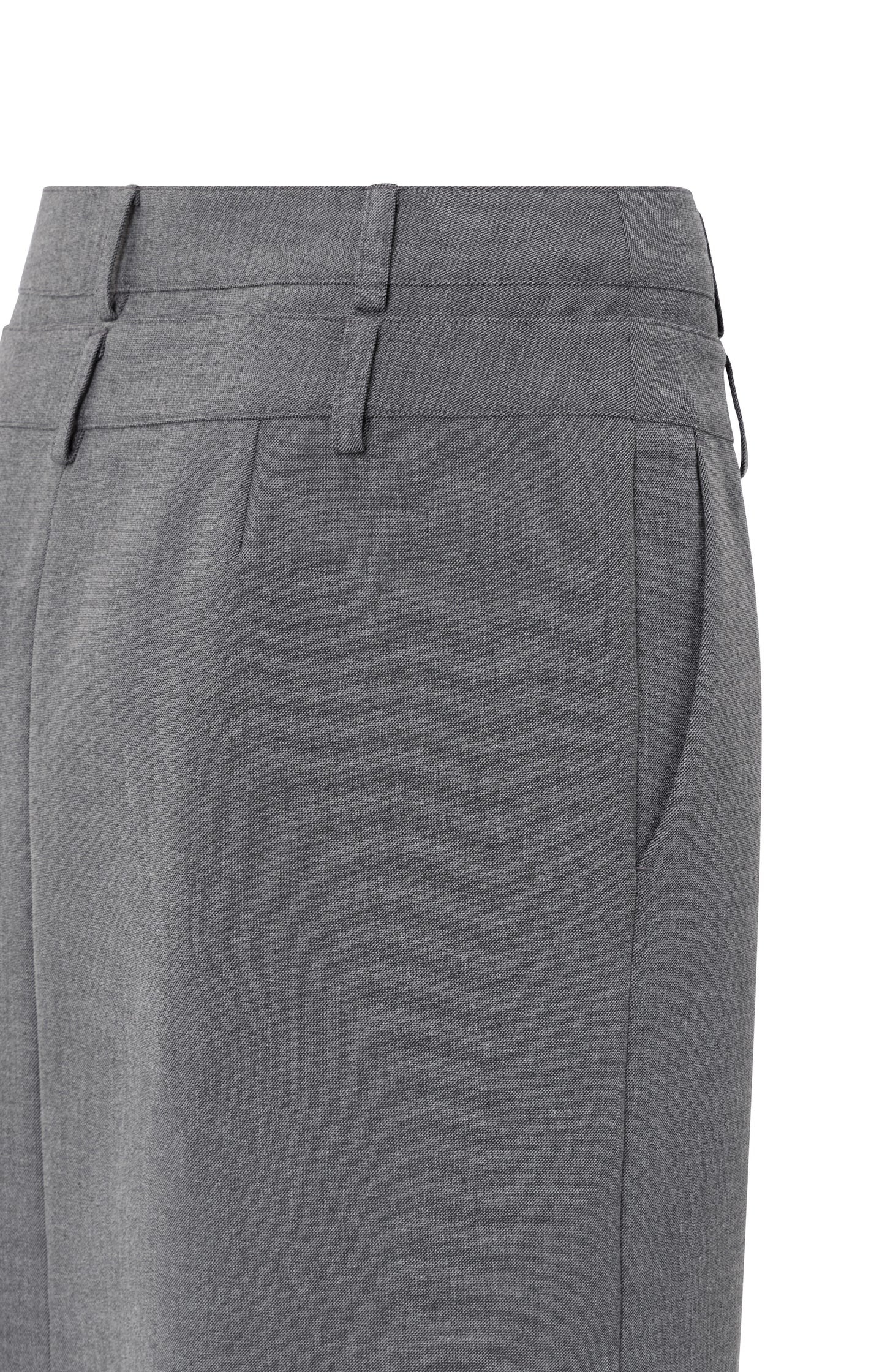 Woven mini skirt with double waistband detail