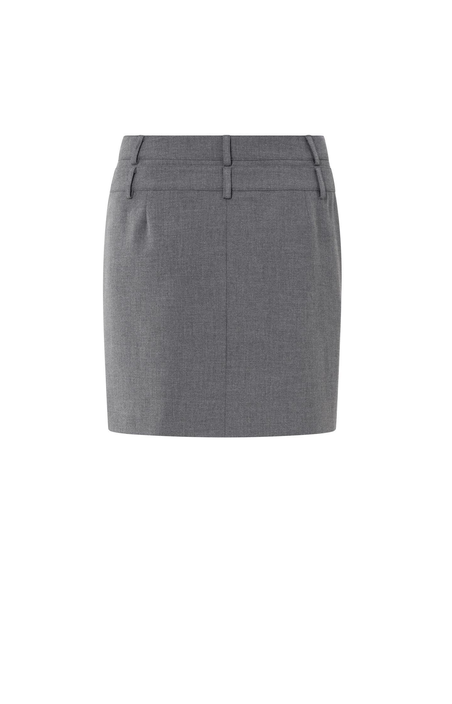 Woven mini skirt with double waistband detail