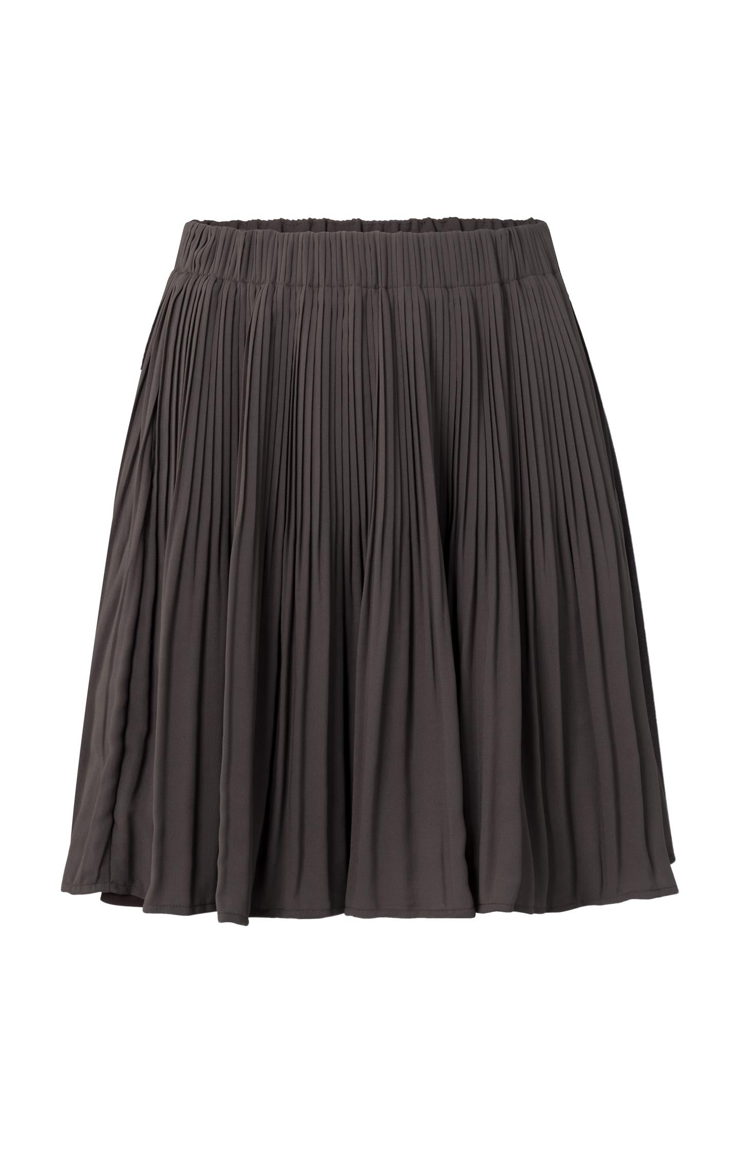 Woven pleated skirt in a flowy fit with elastic waist - Type: product