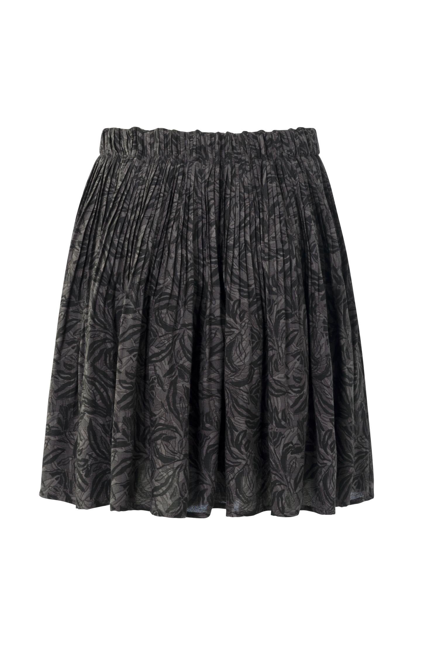 Woven pleated skirt in a flowy fit with print