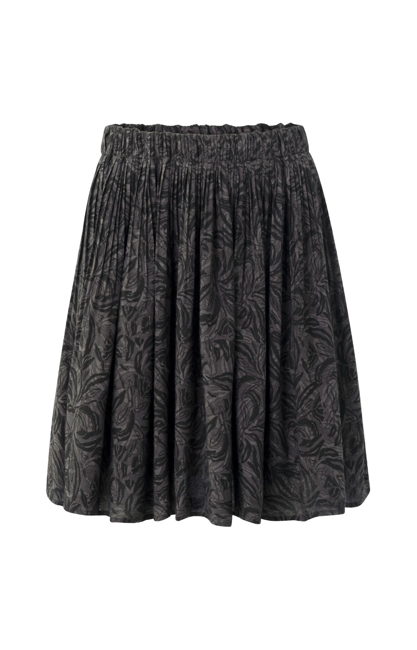 Woven pleated skirt in a flowy fit with print - Type: product