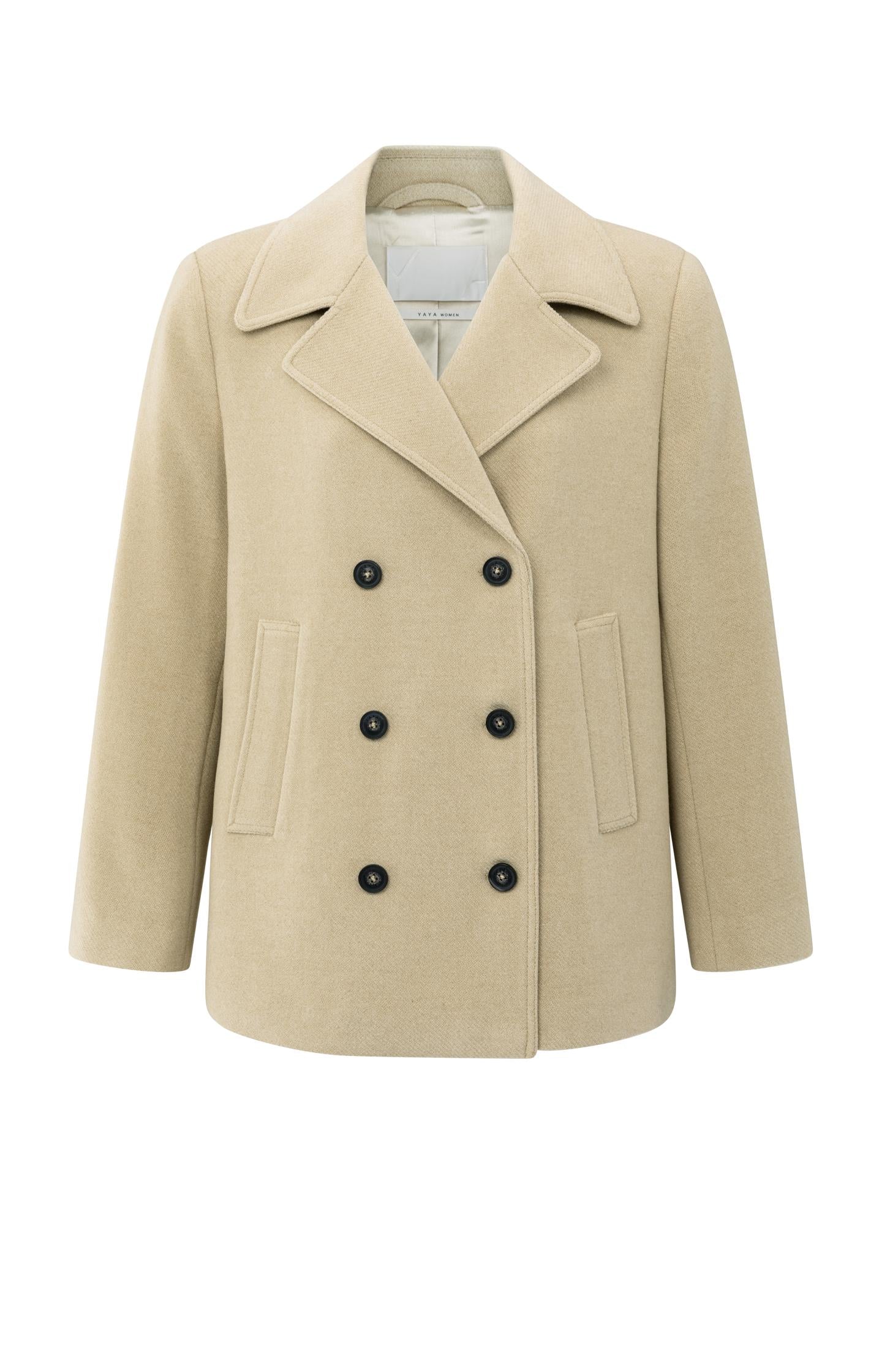 Woven short coat with double-breasted closure - Type: product
