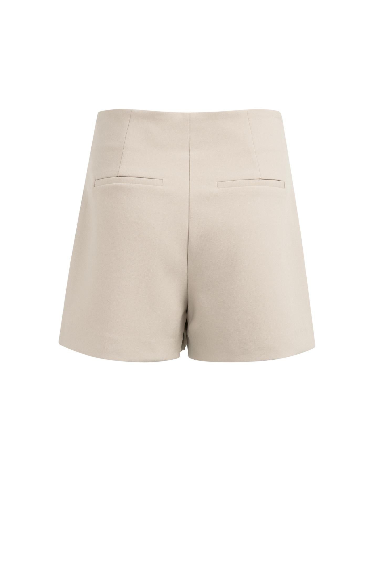 Woven skort with pockets and buttons