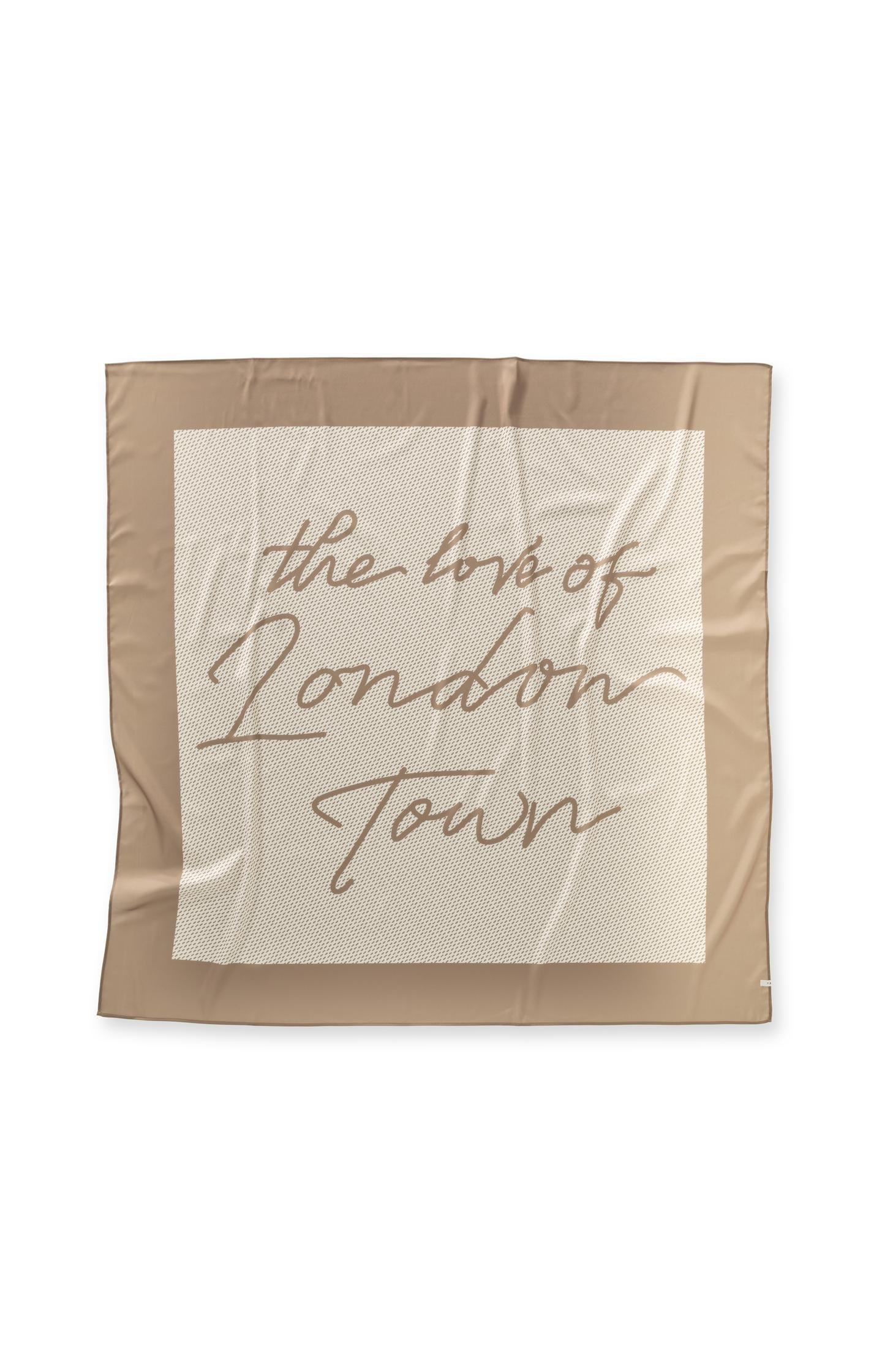 Woven square scarf with print the love of London Town