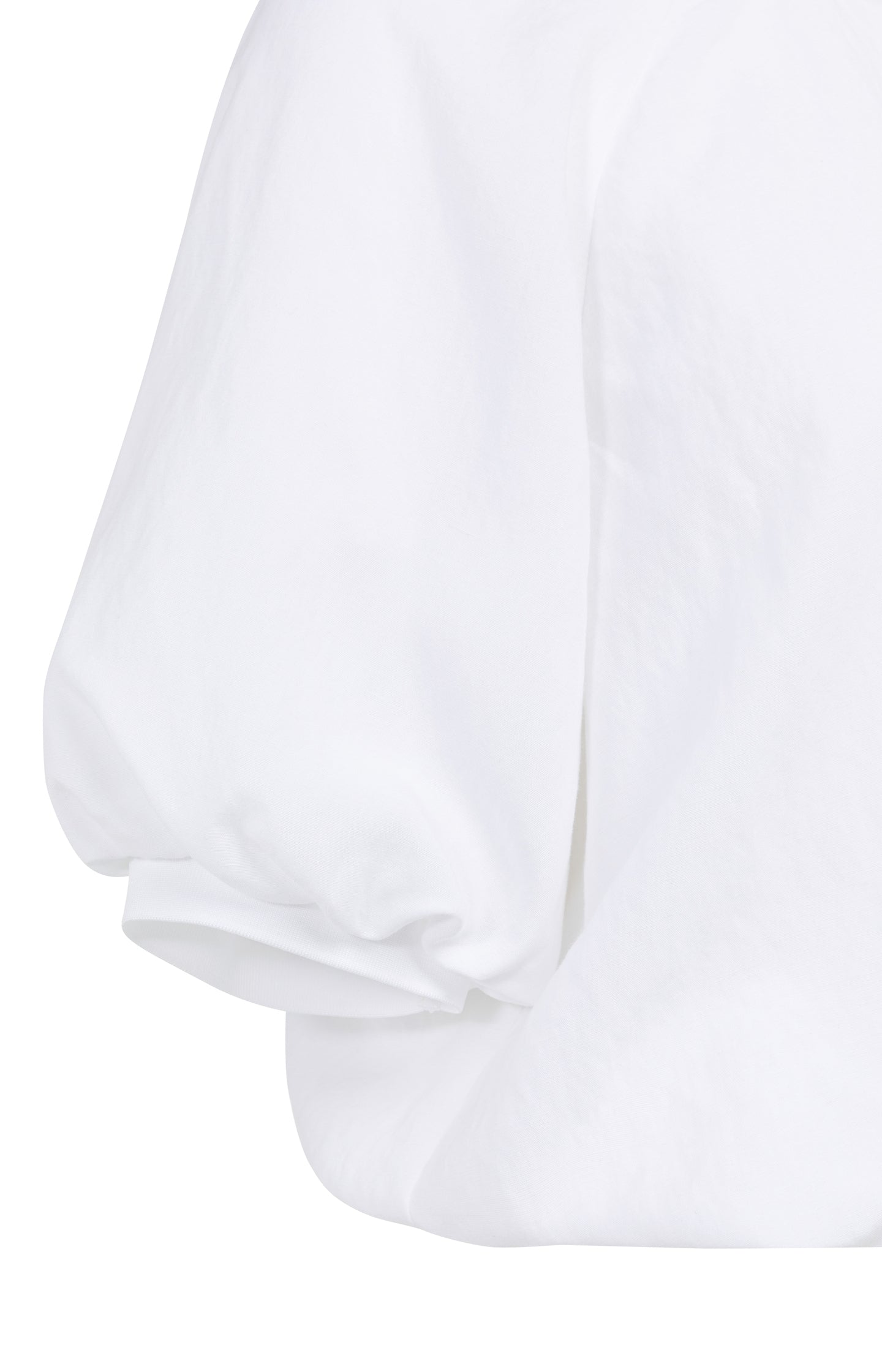 Woven T-shirt with balloon sleeves and zip
