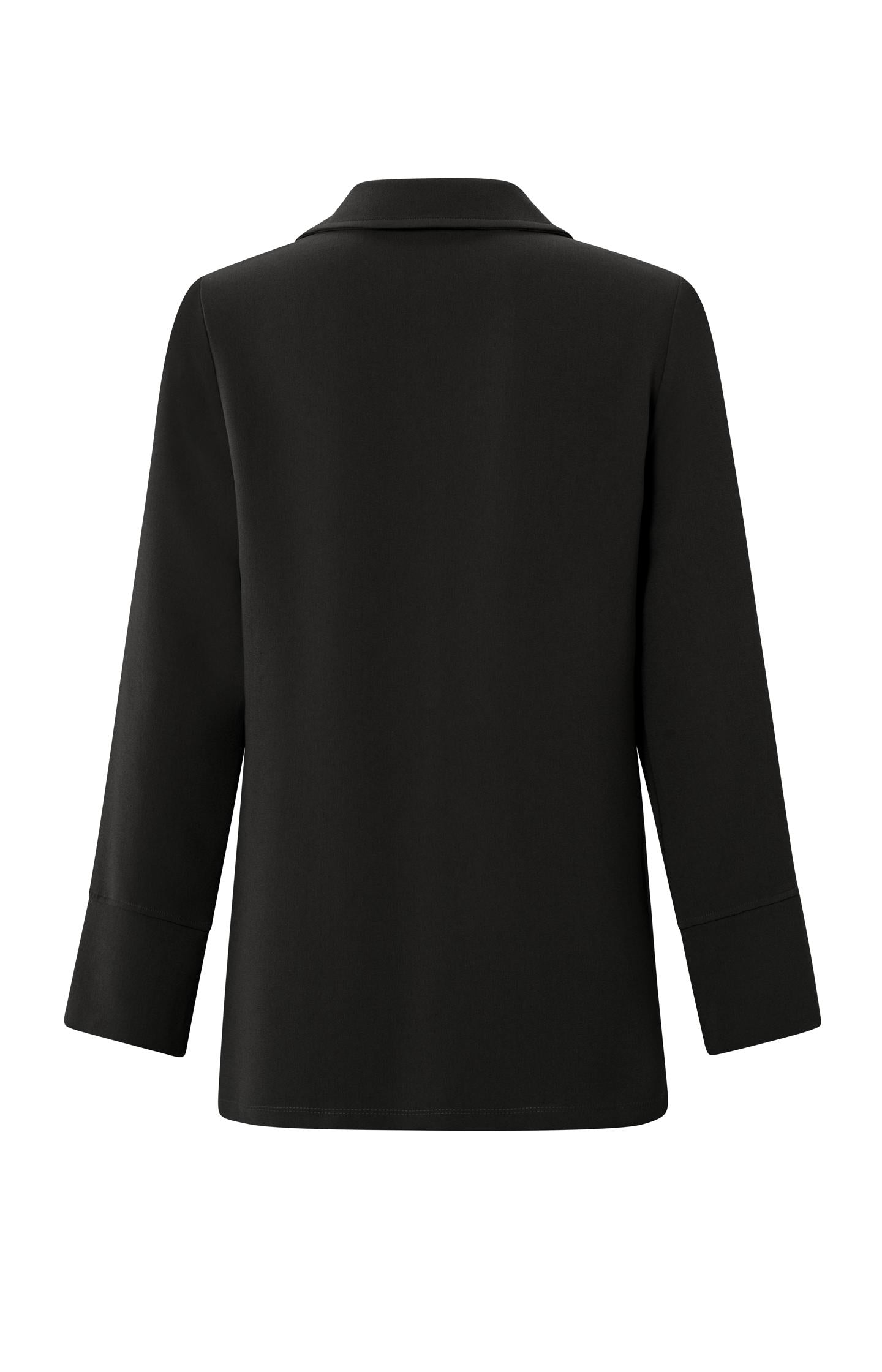 Woven top V-neck, long sleeves and knotted detail