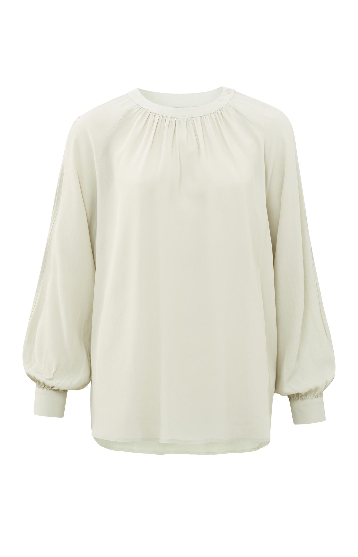 Woven top with long balloon sleeves - Type: product