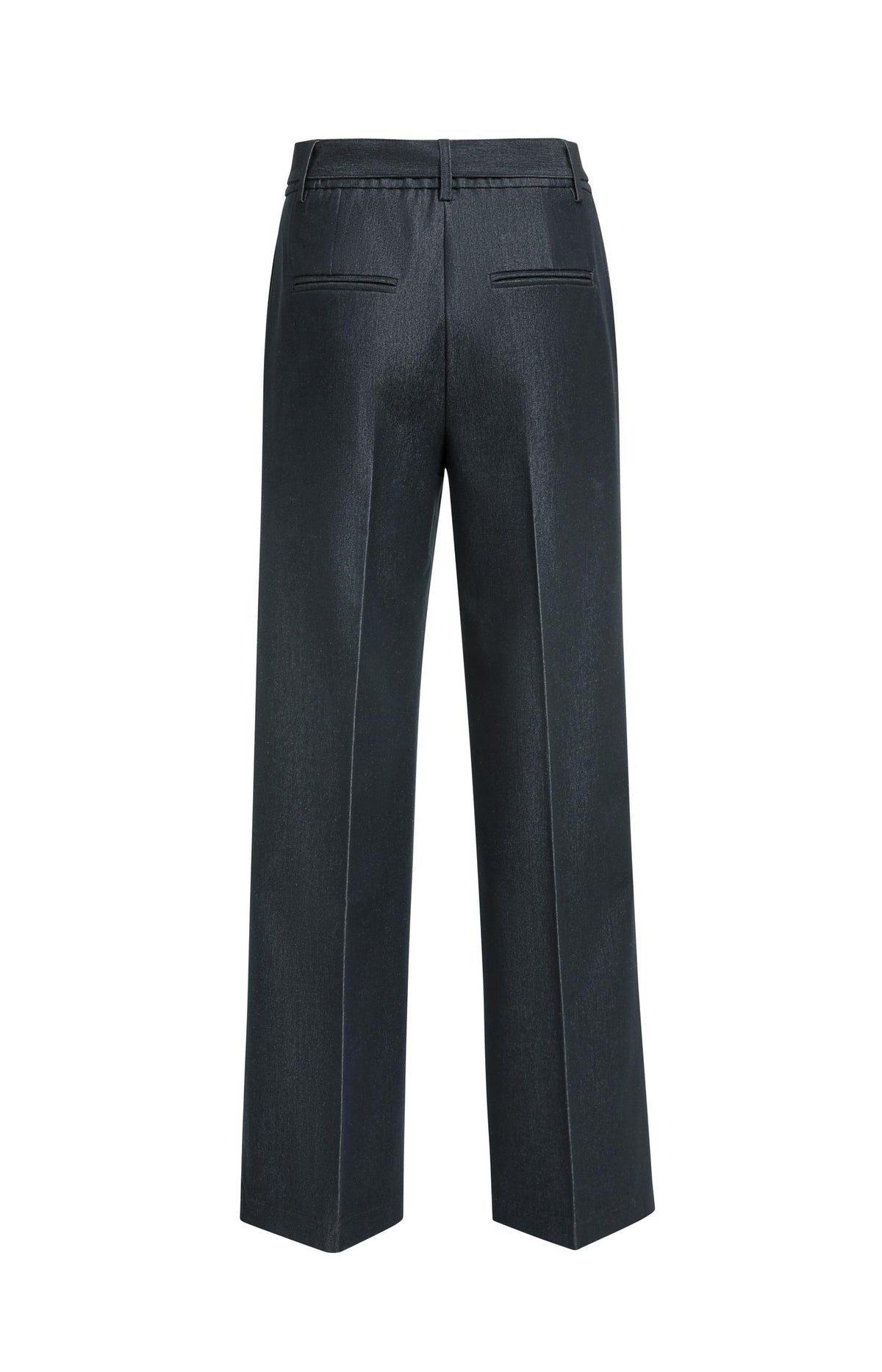Woven trousers with belt and subtle sheen
