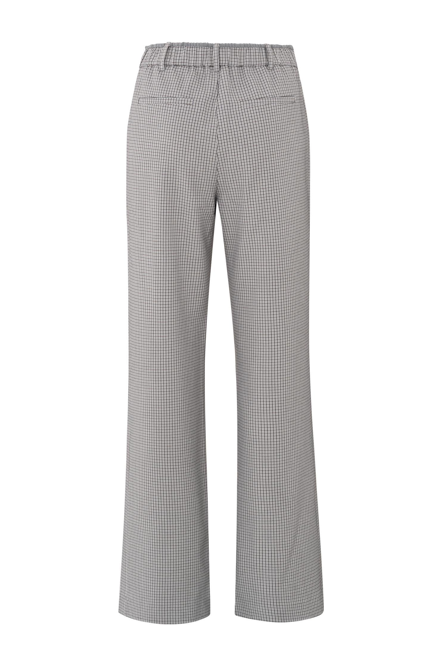 Woven trousers with check pattern and wide legs