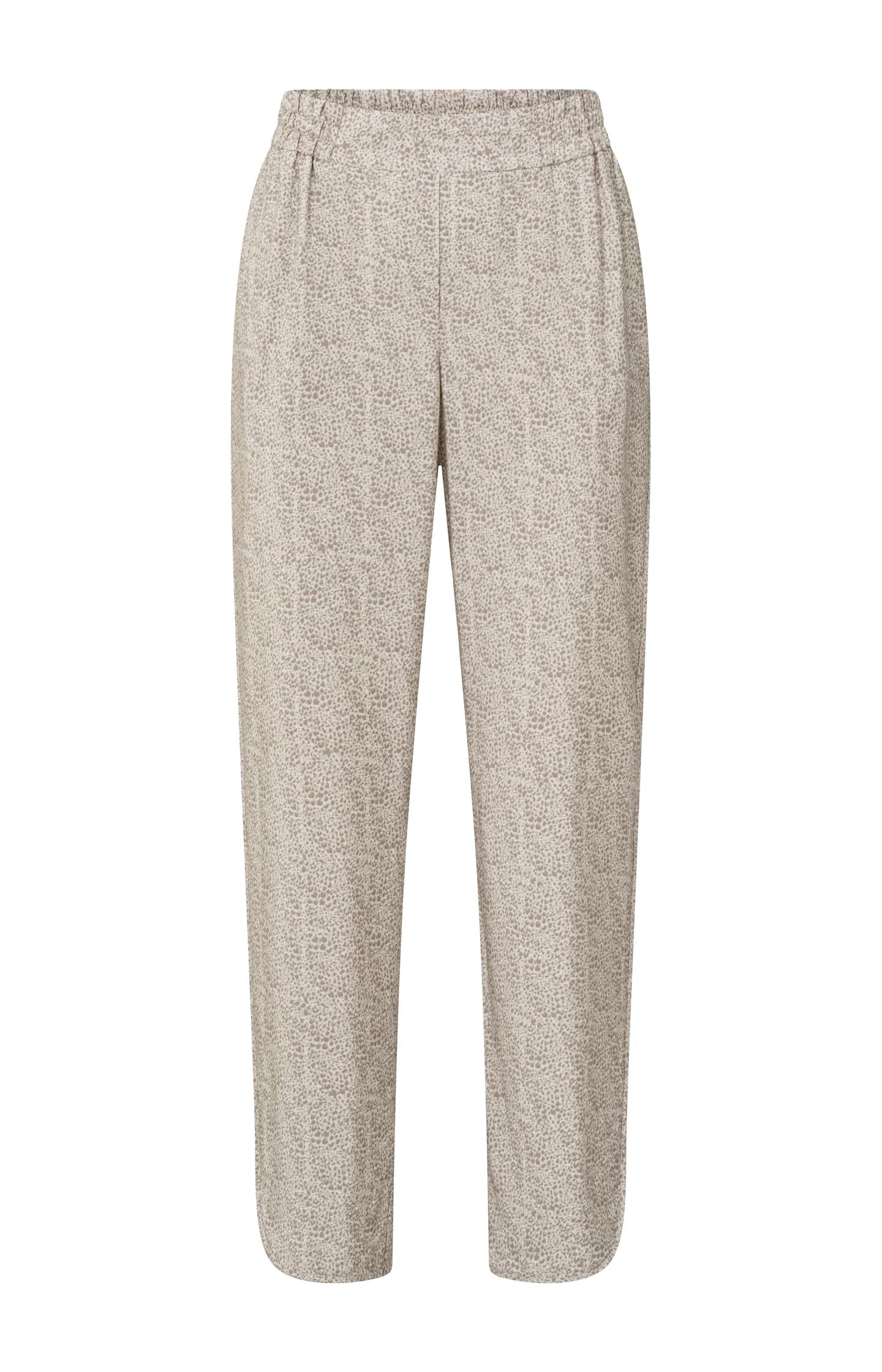 Woven trousers with elastic waist and animal print - Type: product