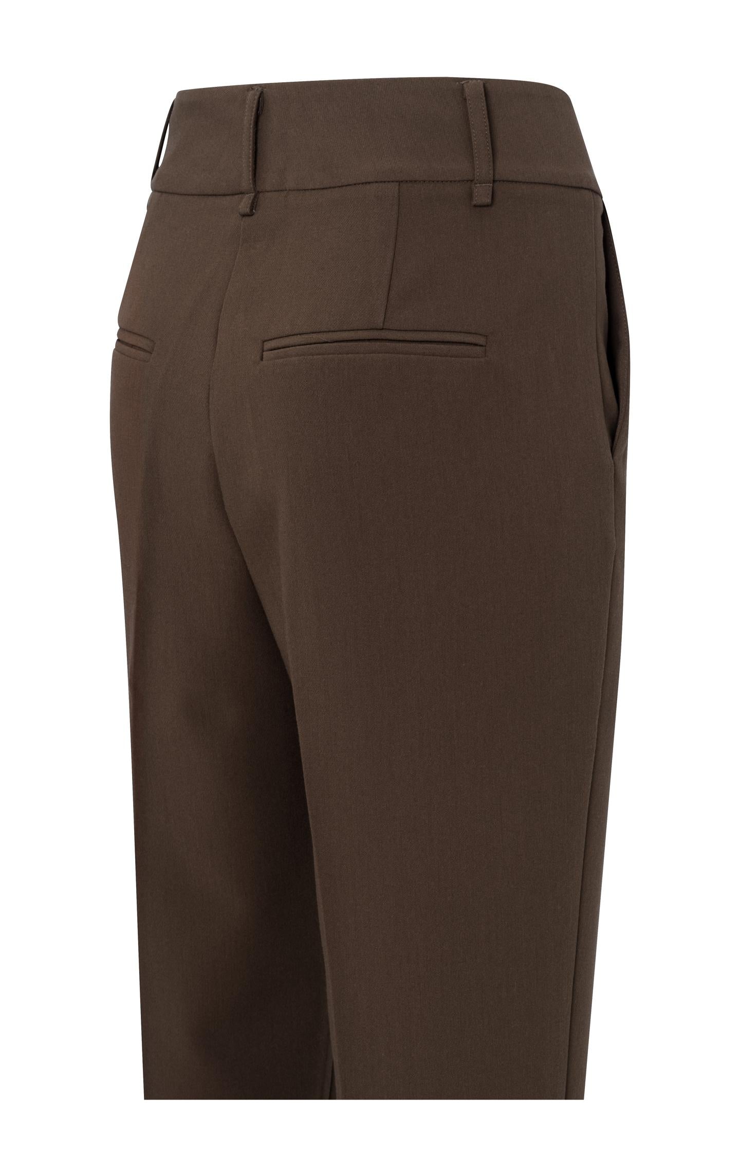 Woven trousers with high waist and straight legs