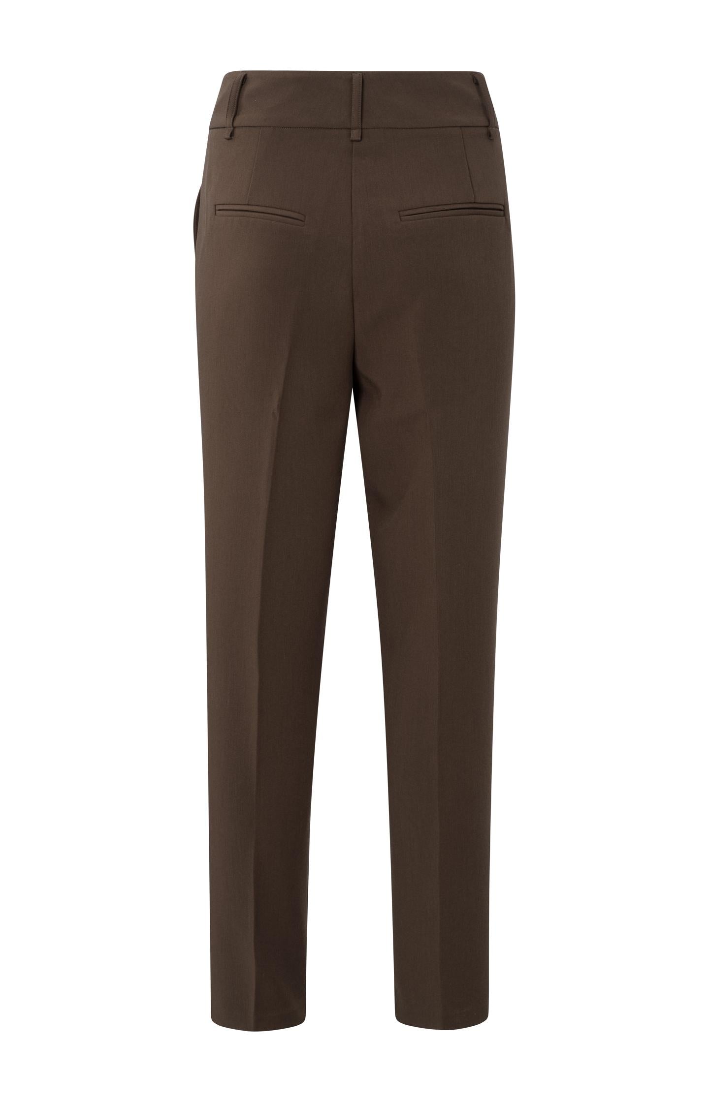 Woven trousers with high waist and straight legs