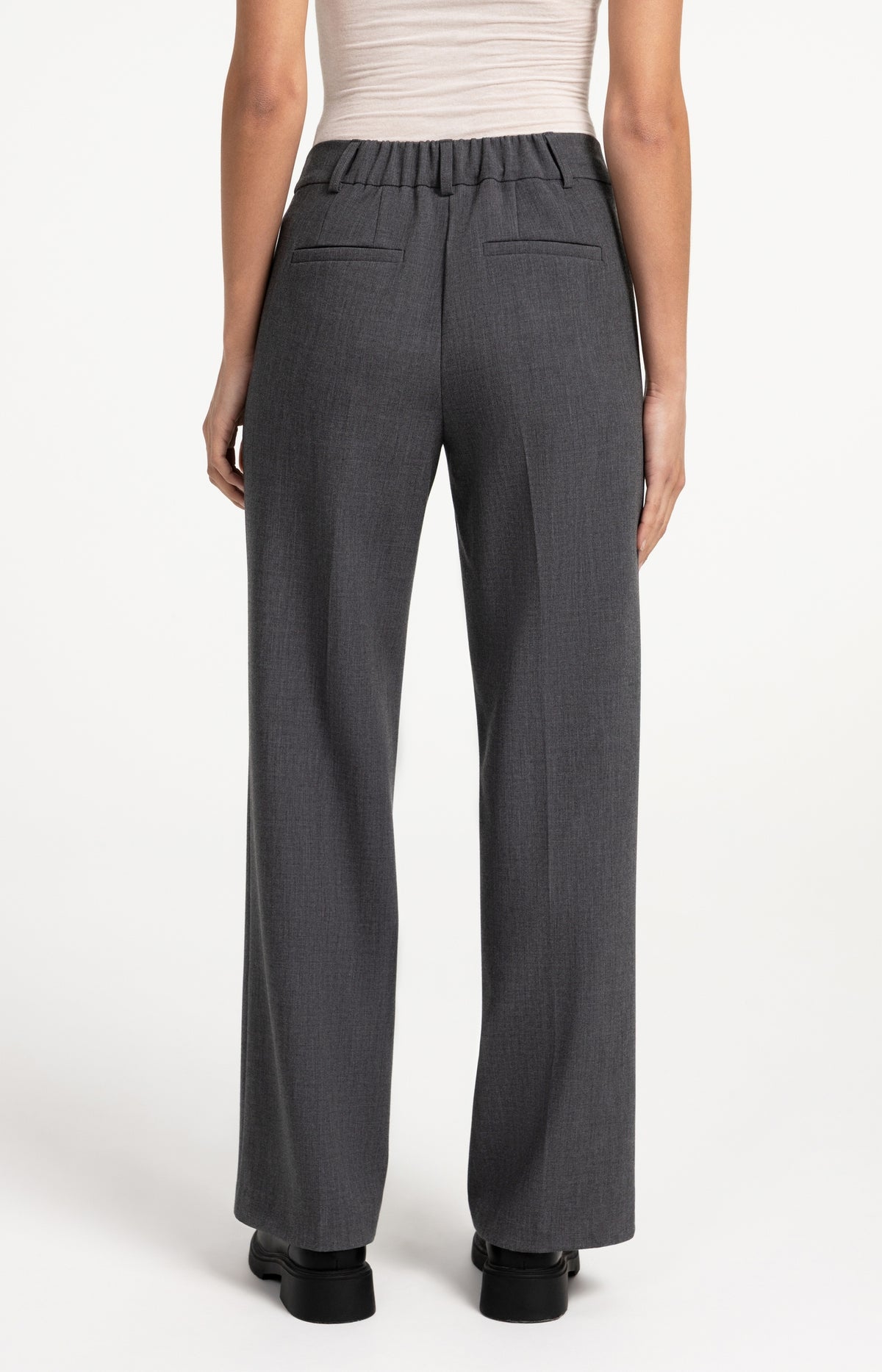 Woven trousers with straight legs