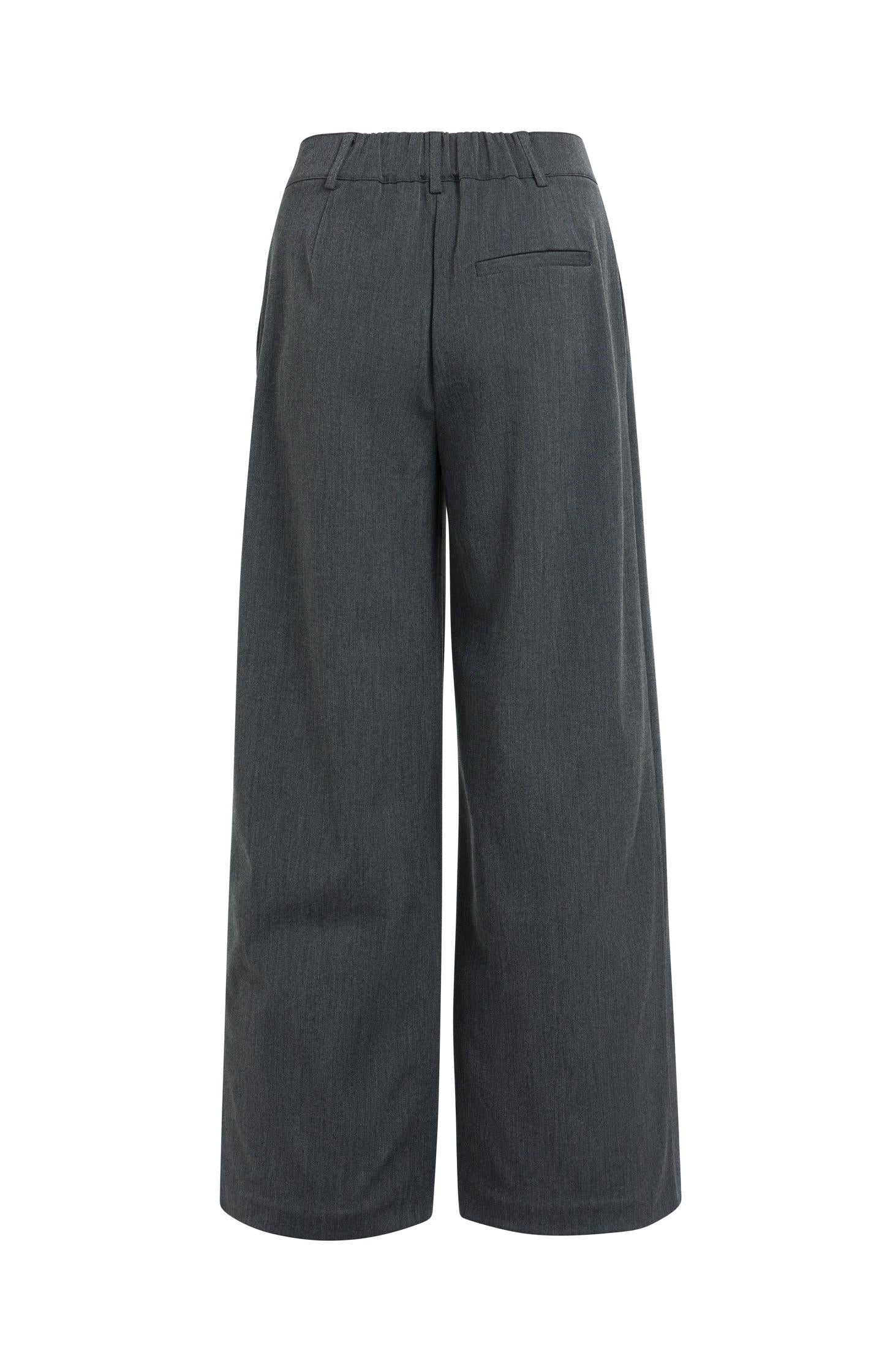 Woven trousers with wide legs and asymmetrical closure