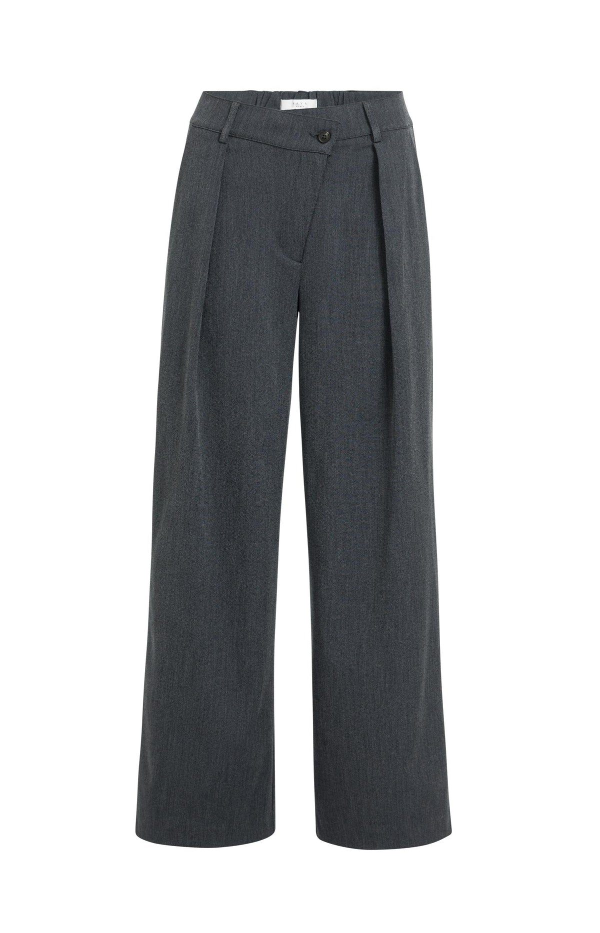 Woven trousers with wide legs and asymmetrical closure - Type: product