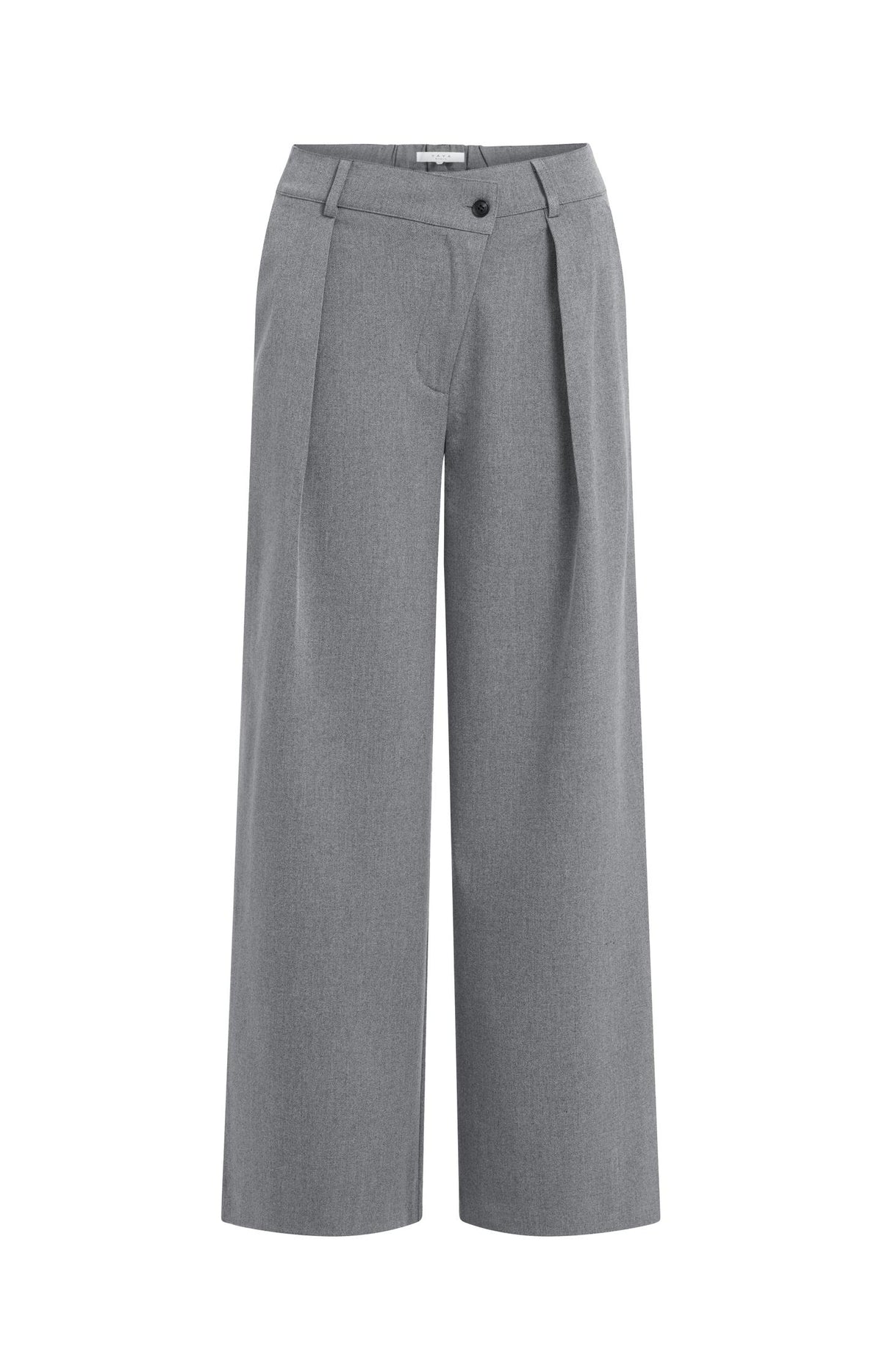 Woven trousers with wide legs and asymmetrical closure - Type: product