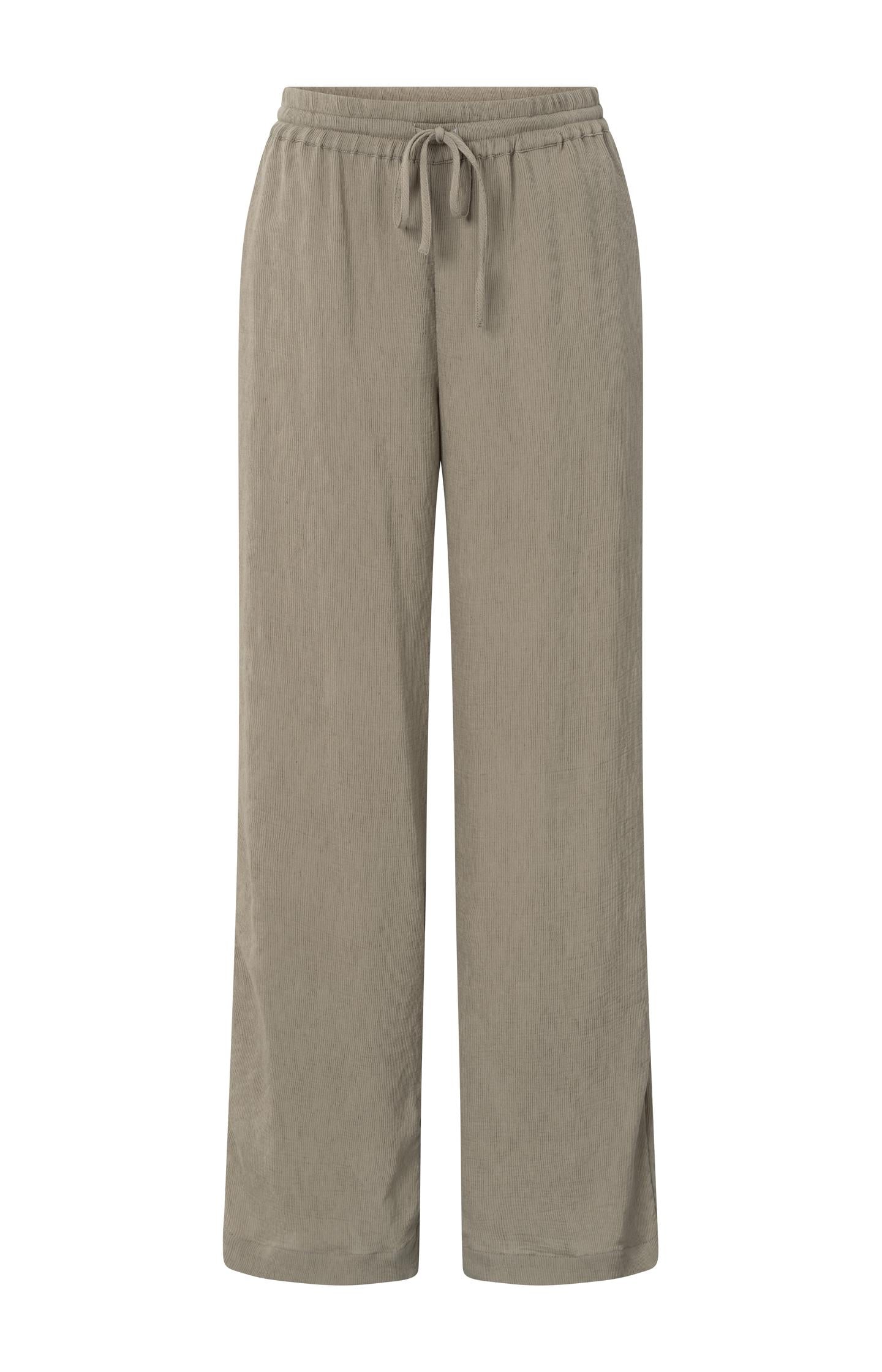 Woven trousers with wide legs and elastic waistband - Type: product