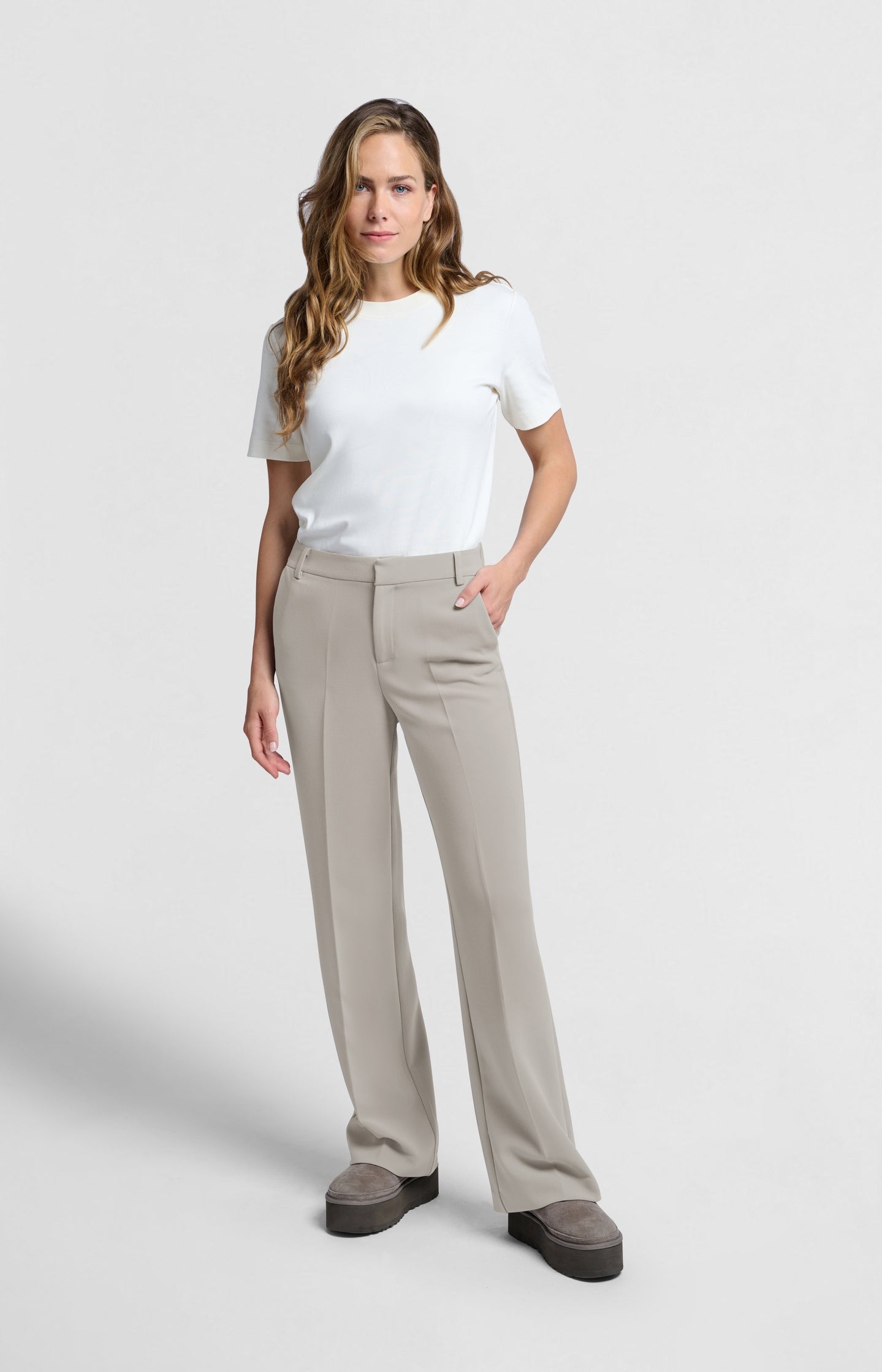 Woven trousers with wide legs and elastic waistband - Type: lookbook