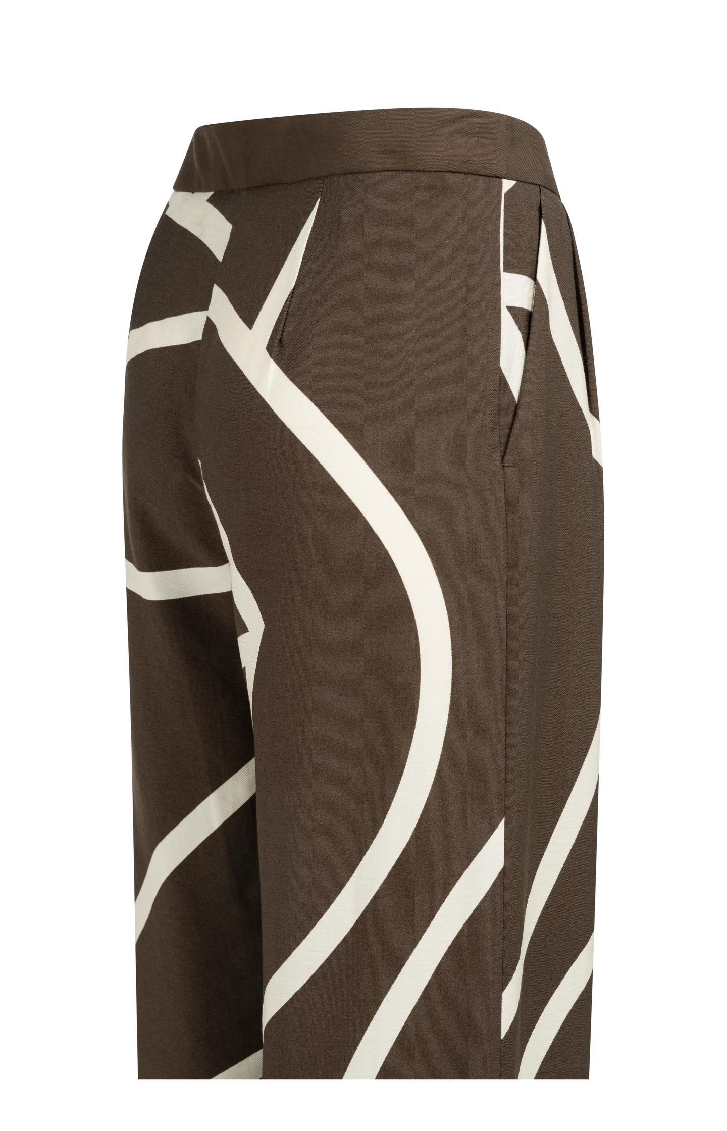 Woven trousers with wide legs and print