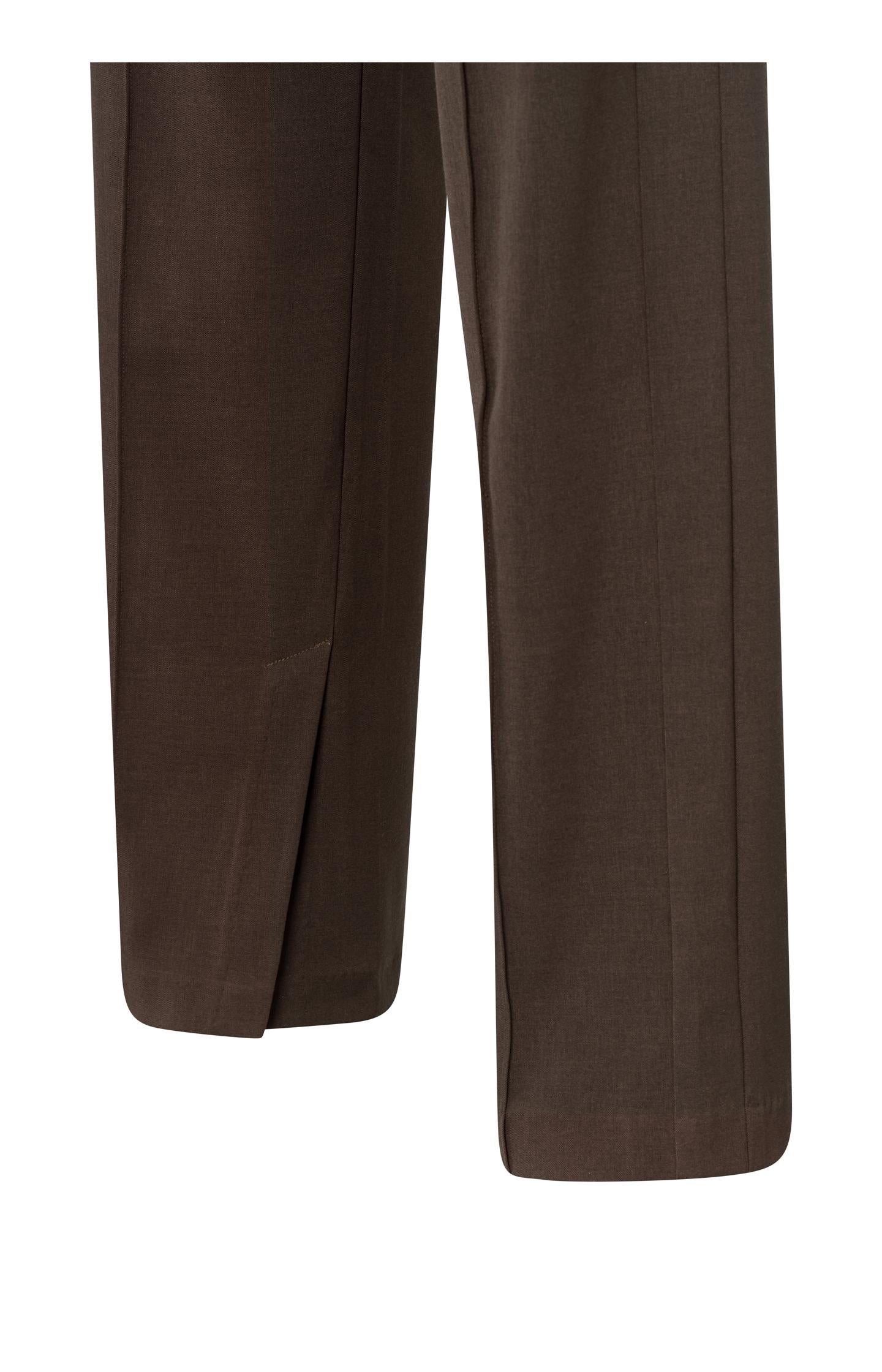 Woven trousers with wide legs, side slit and waistband