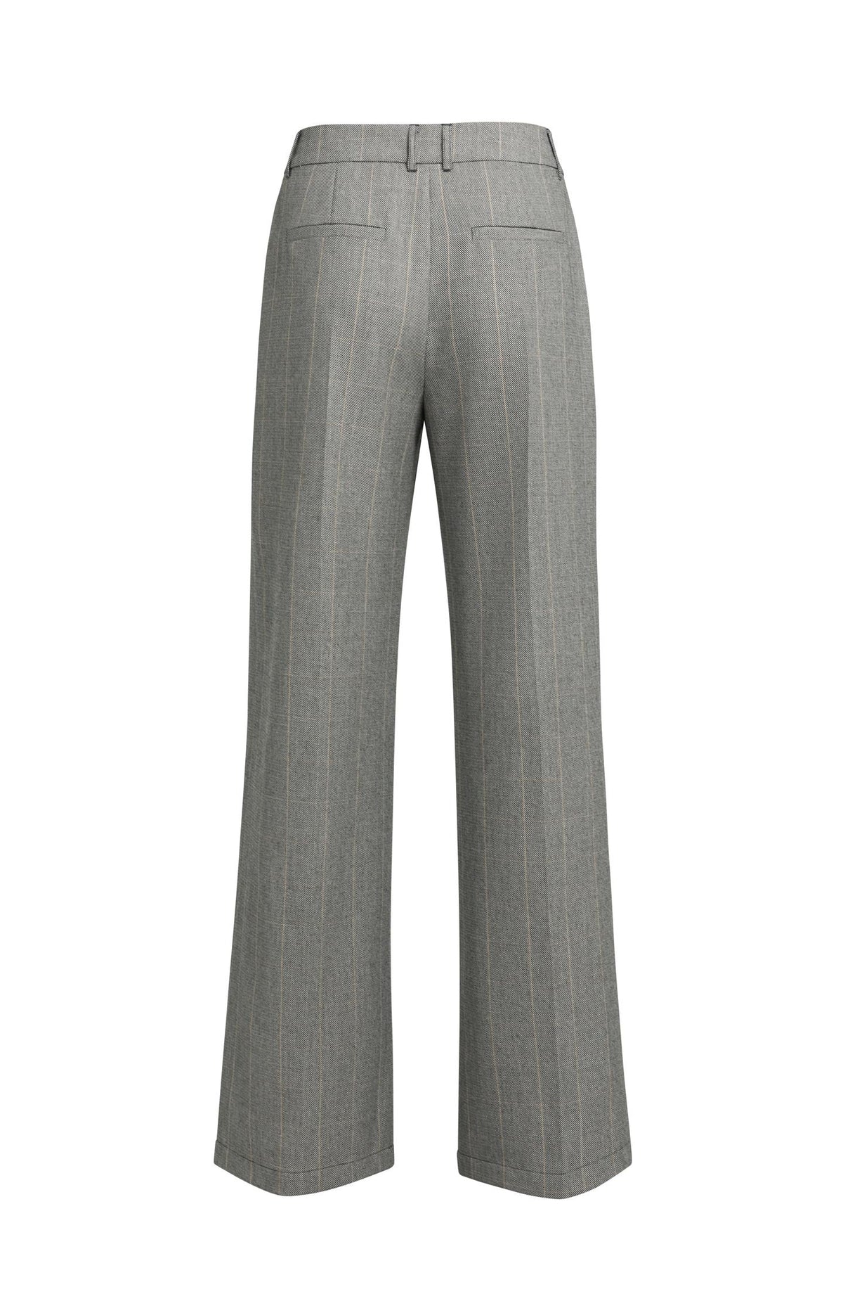 Woven wide leg check trousers with pleat details