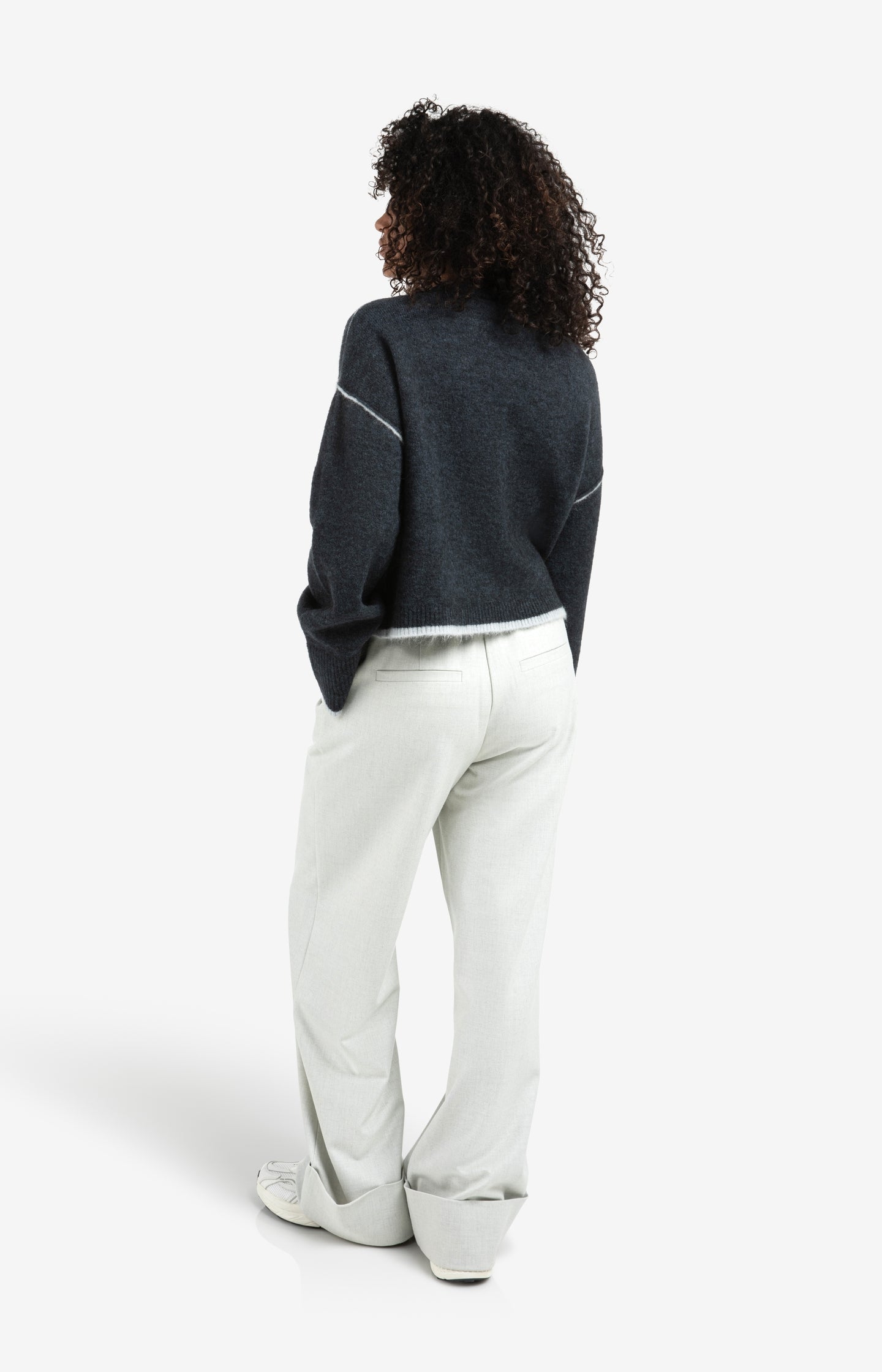 Woven wide leg trousers with belt
