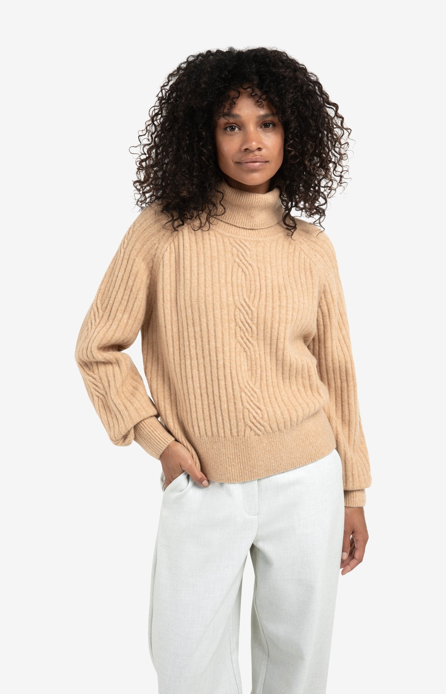 Woven wide leg trousers with belt