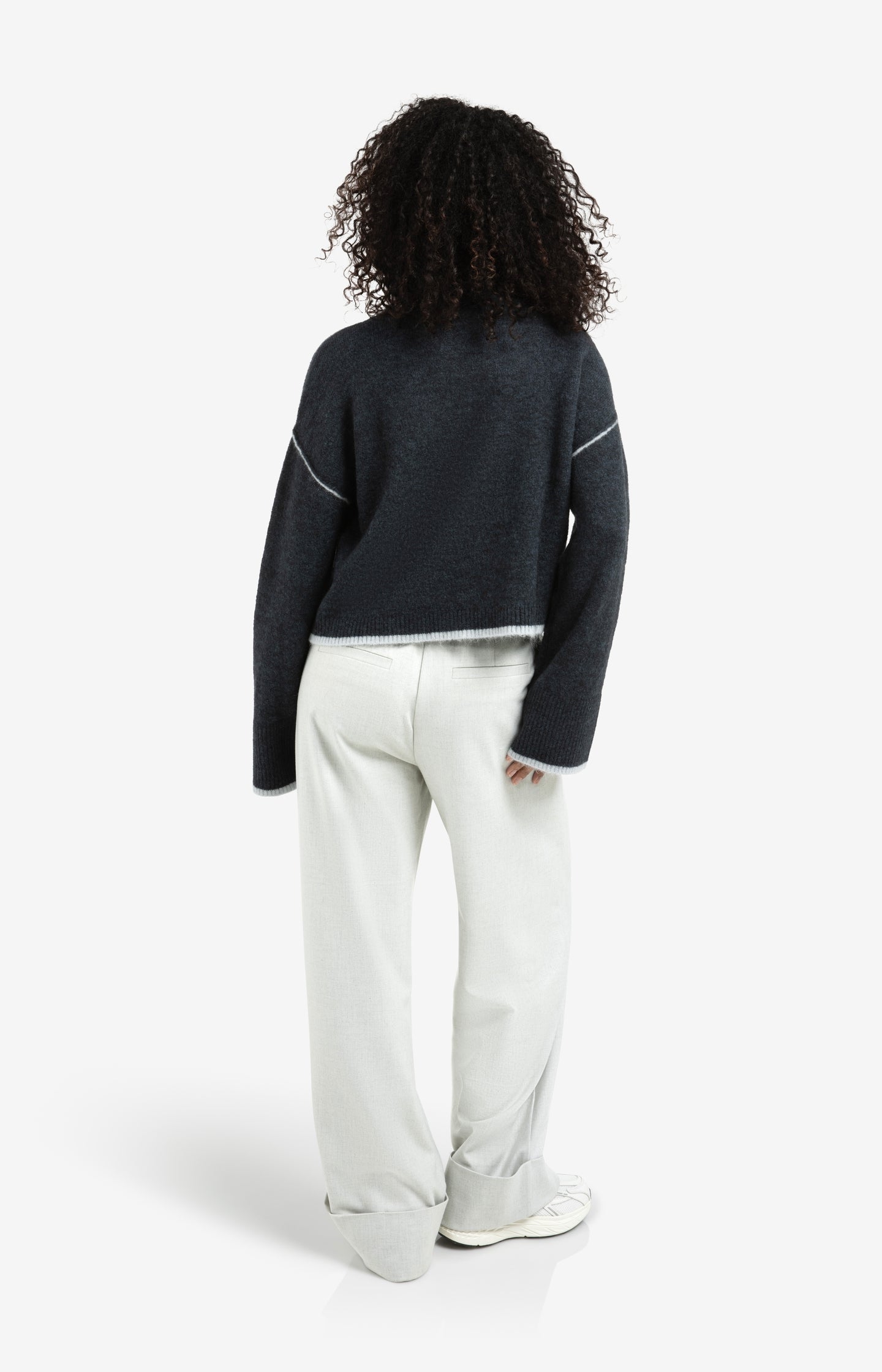 Woven wide leg trousers with belt