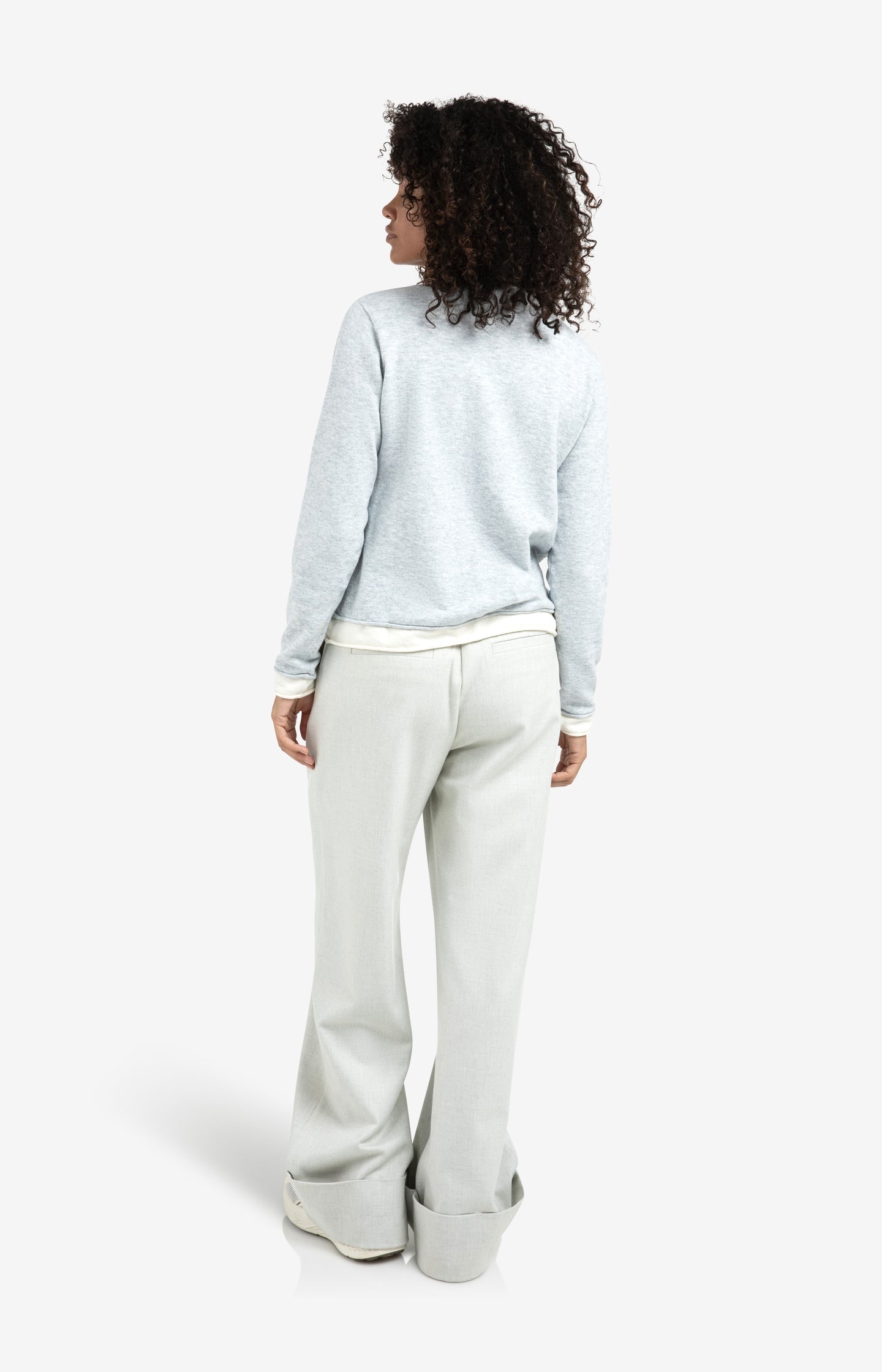 Woven wide leg trousers with belt