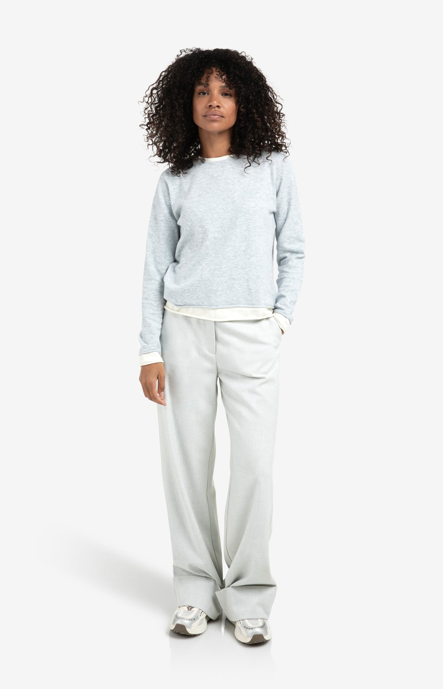 Woven wide leg trousers with belt