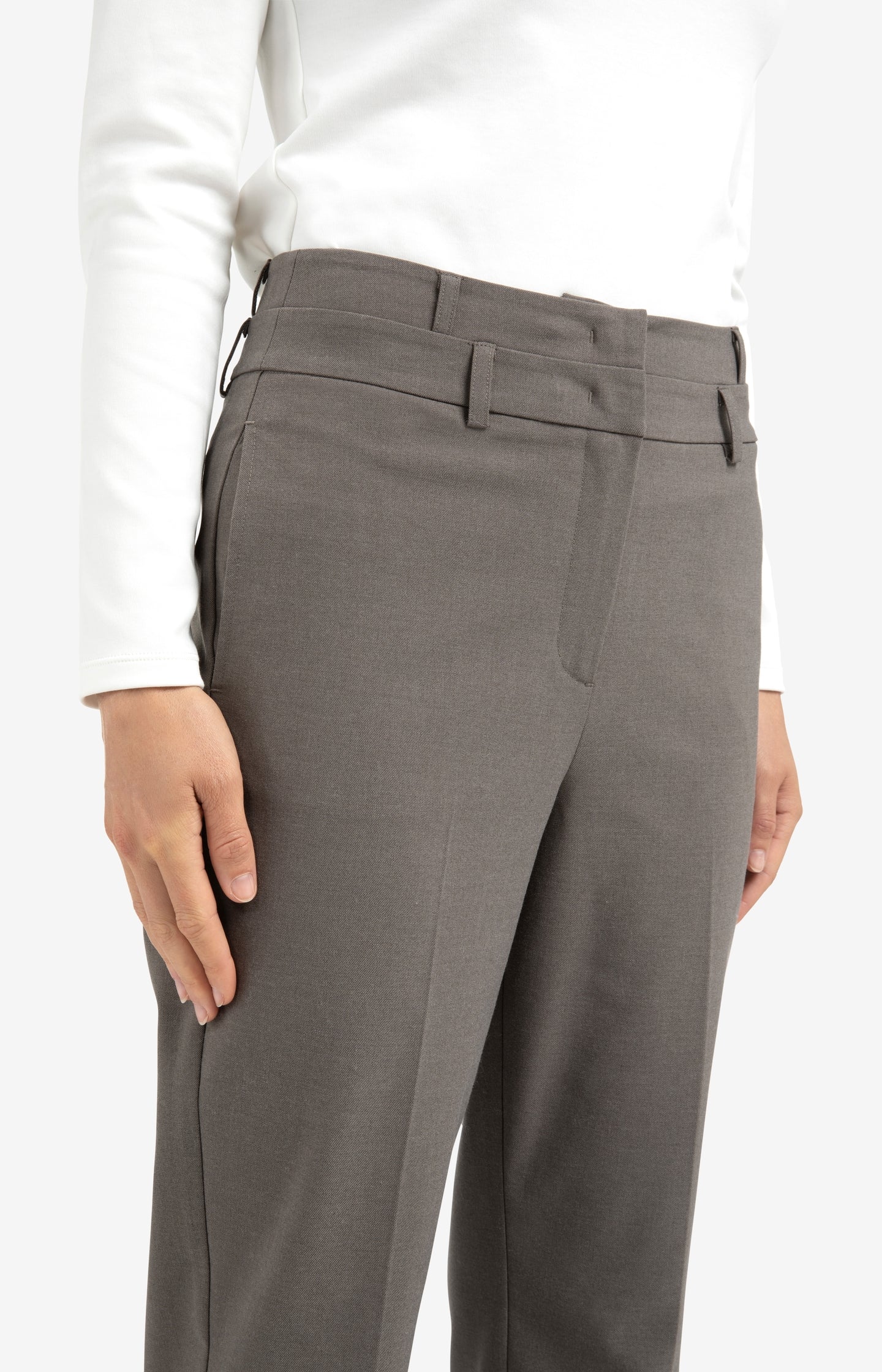 Woven wide leg trousers with belt