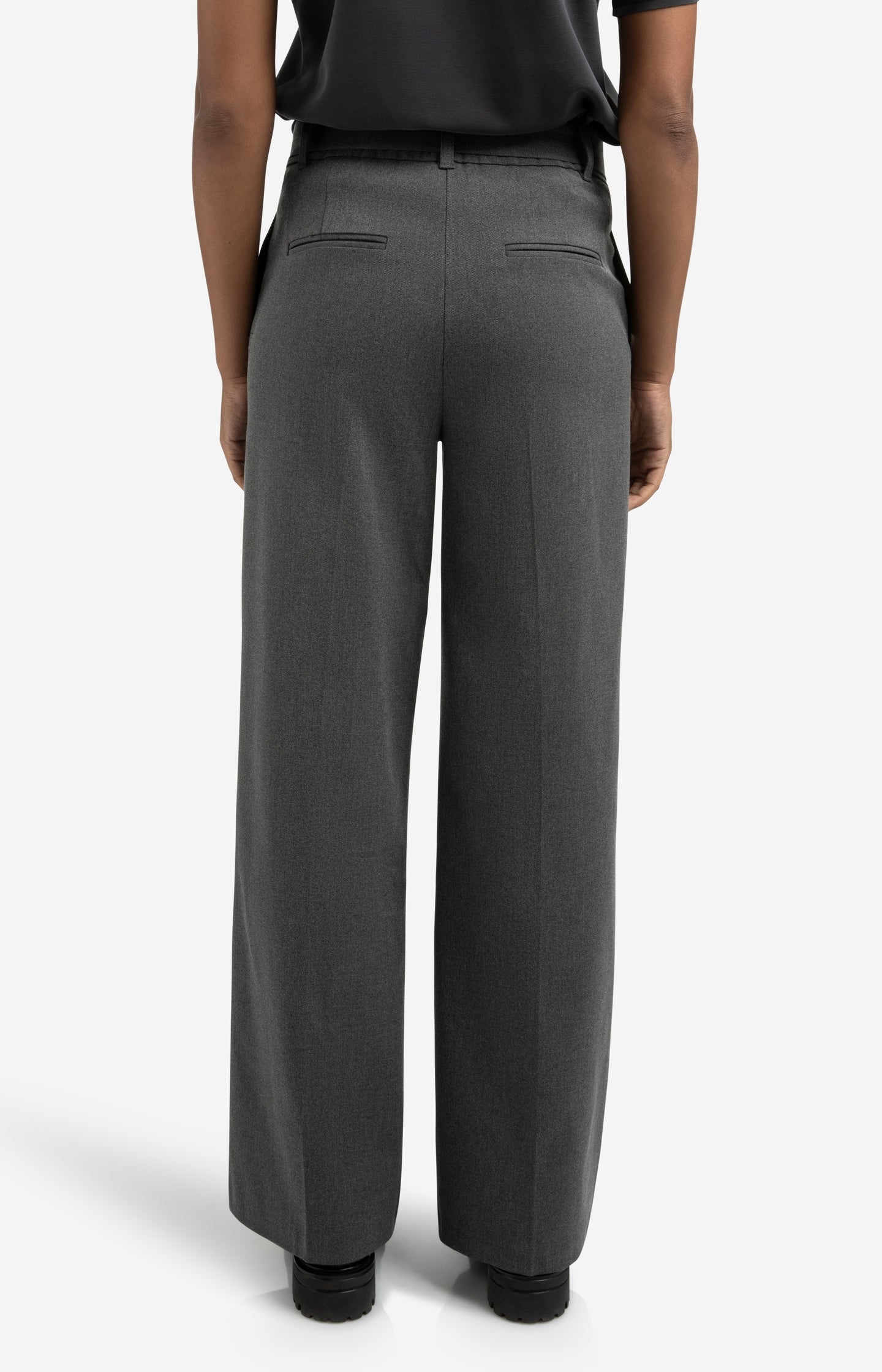 Woven wide leg trousers with belt