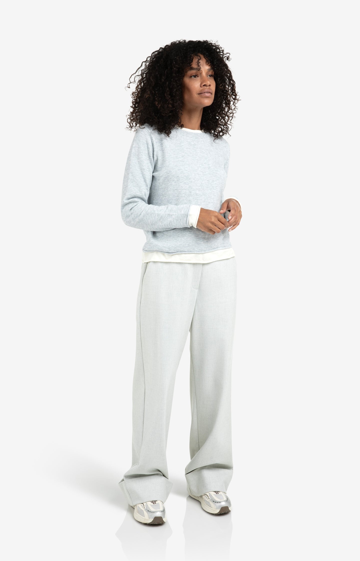 Woven wide leg trousers with belt