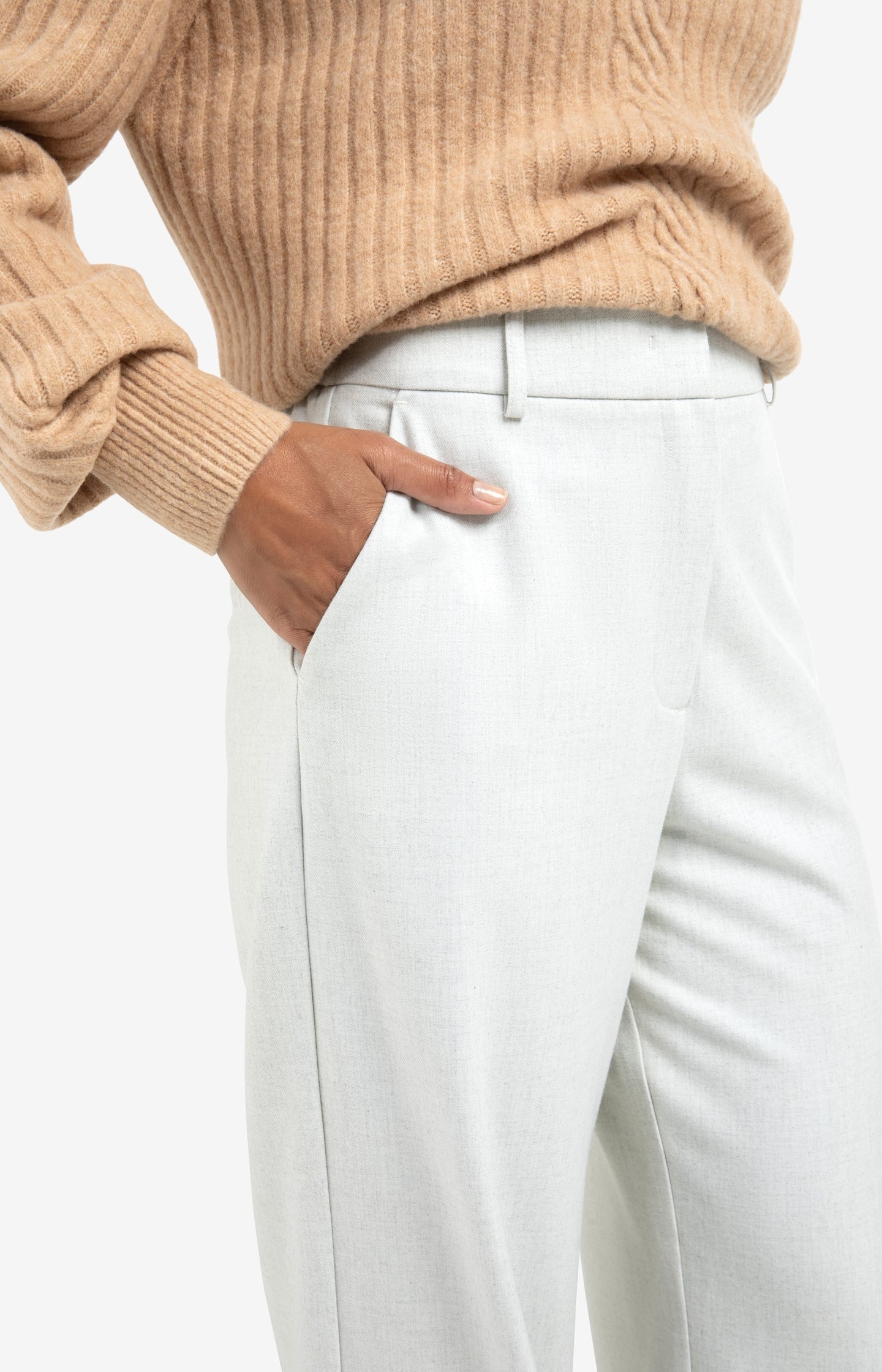 Woven wide leg trousers with belt