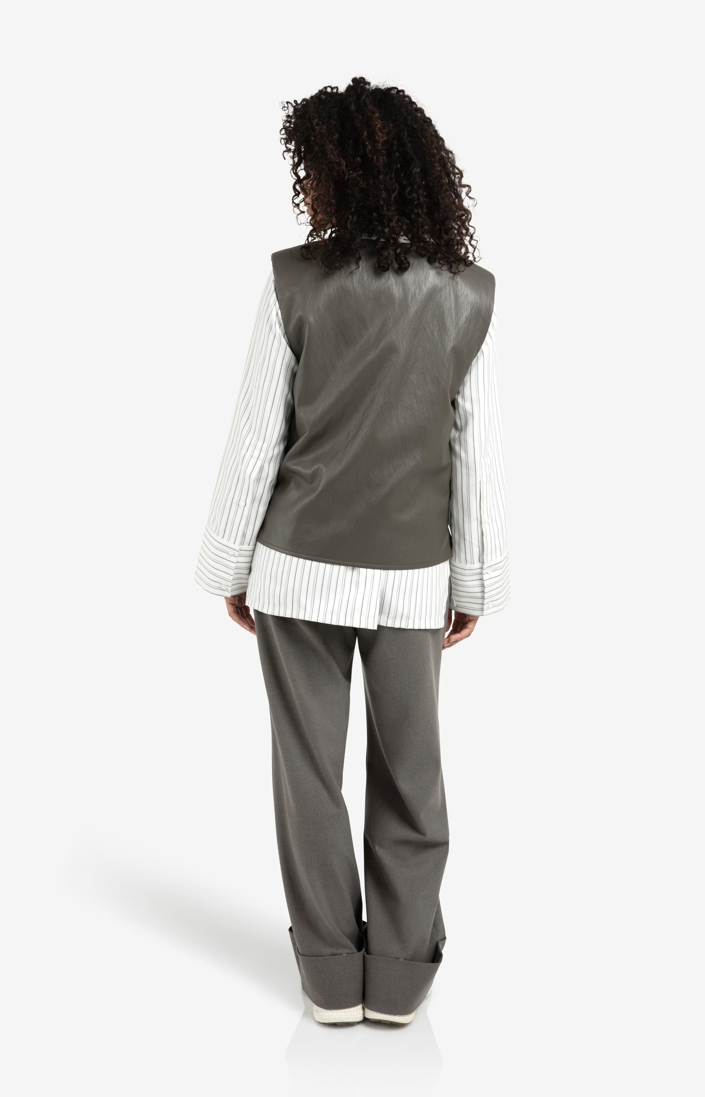 Woven wide leg trousers with belt