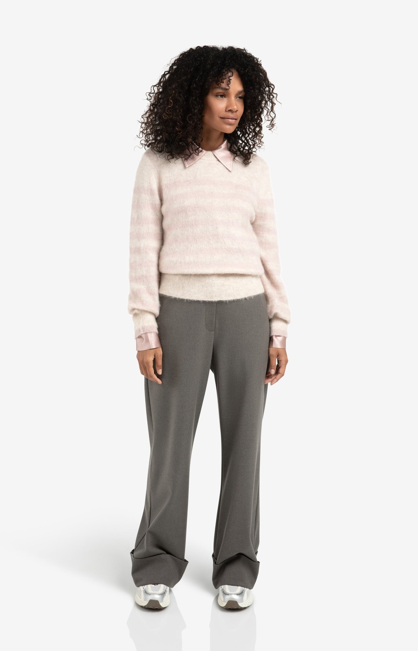 Woven wide leg trousers with belt
