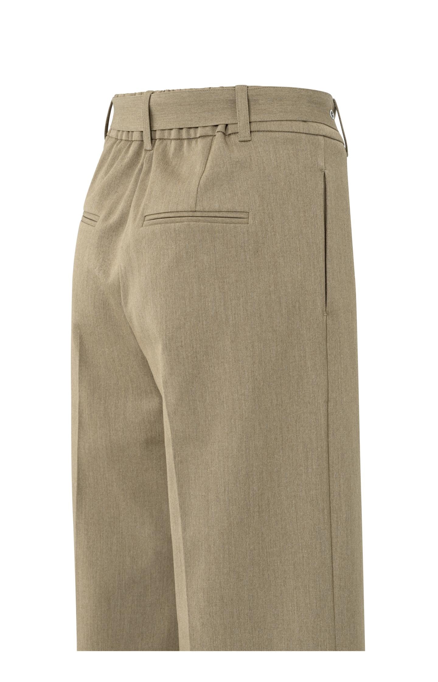 Woven wide leg trousers with belt