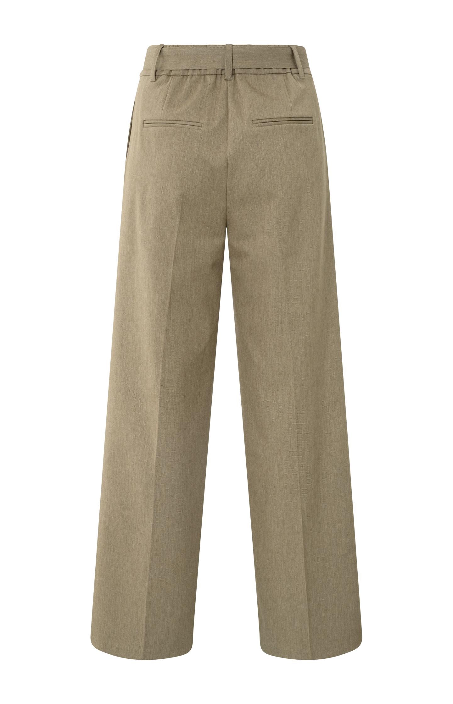 Woven wide leg trousers with belt