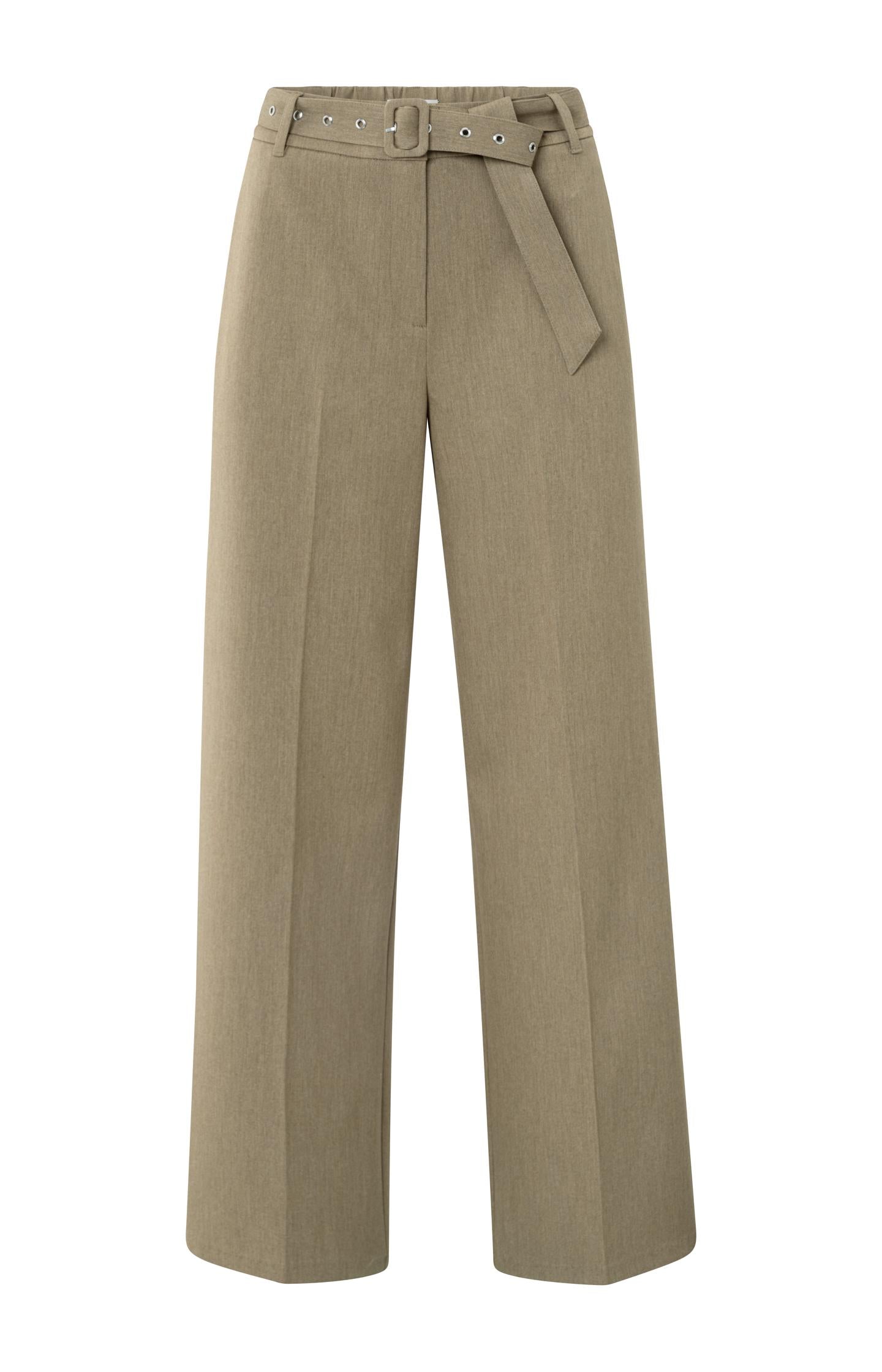 Woven wide leg trousers with belt - Type: product