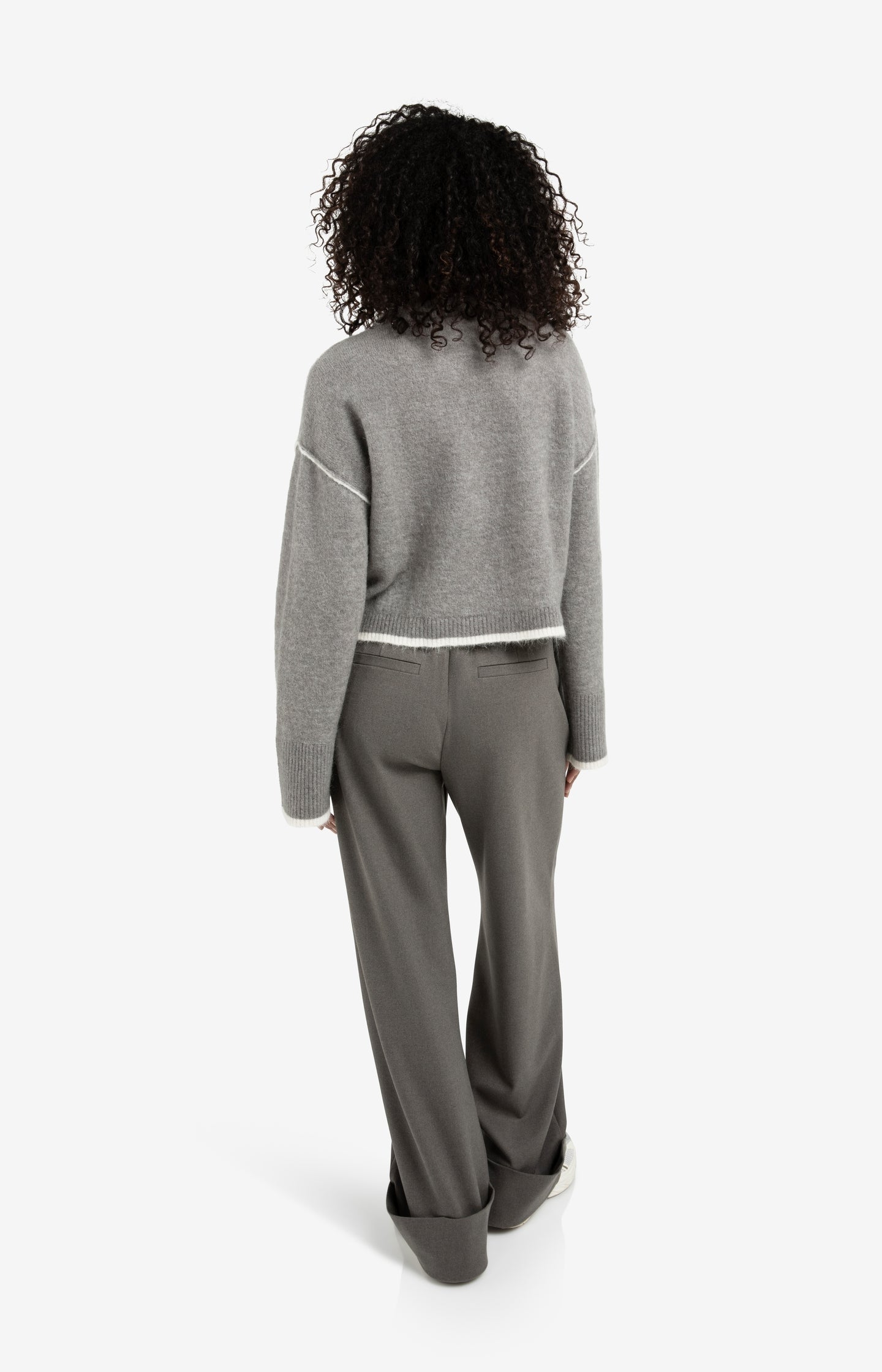Woven wide leg trousers with belt