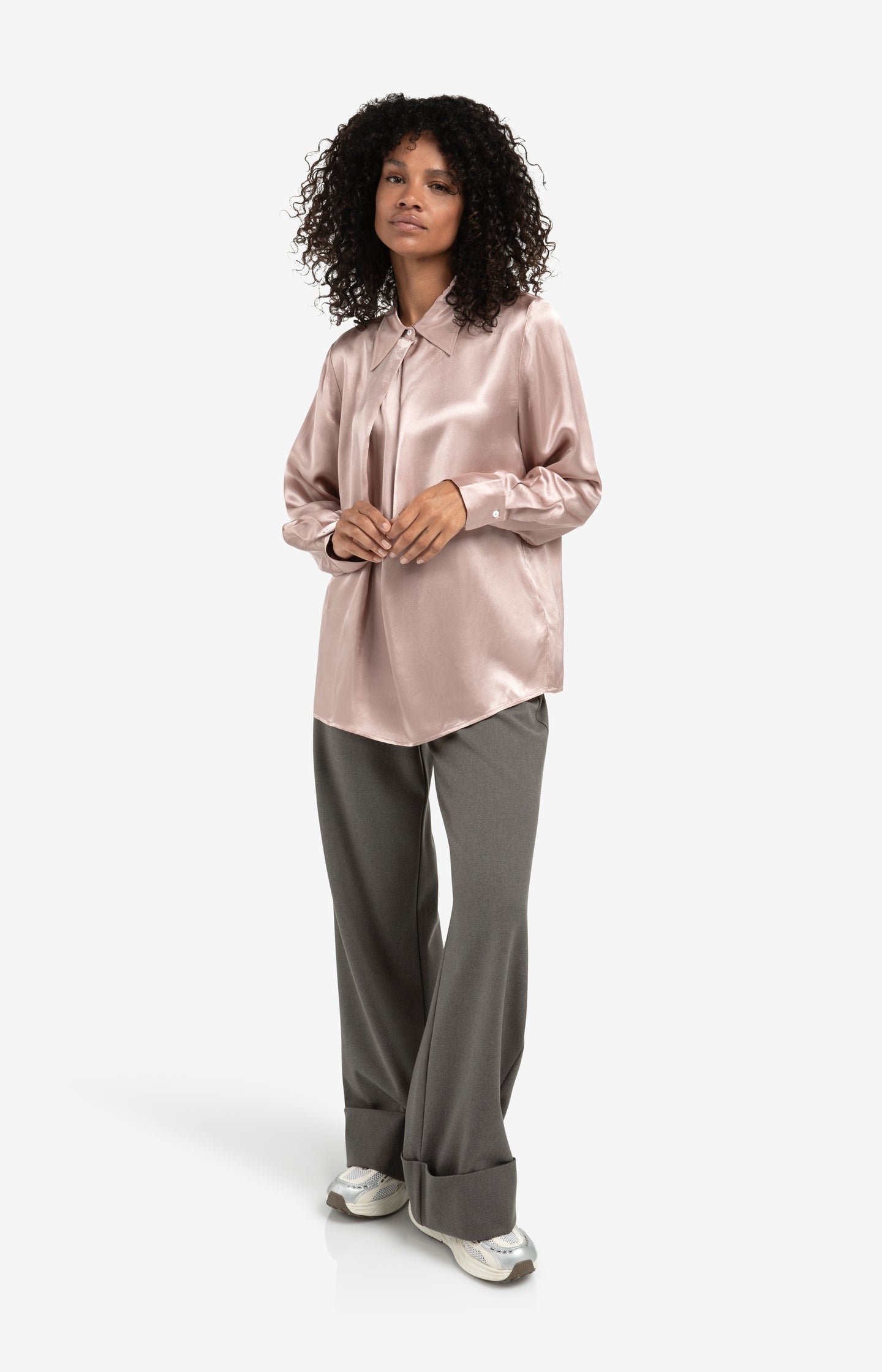 Woven wide leg trousers with belt