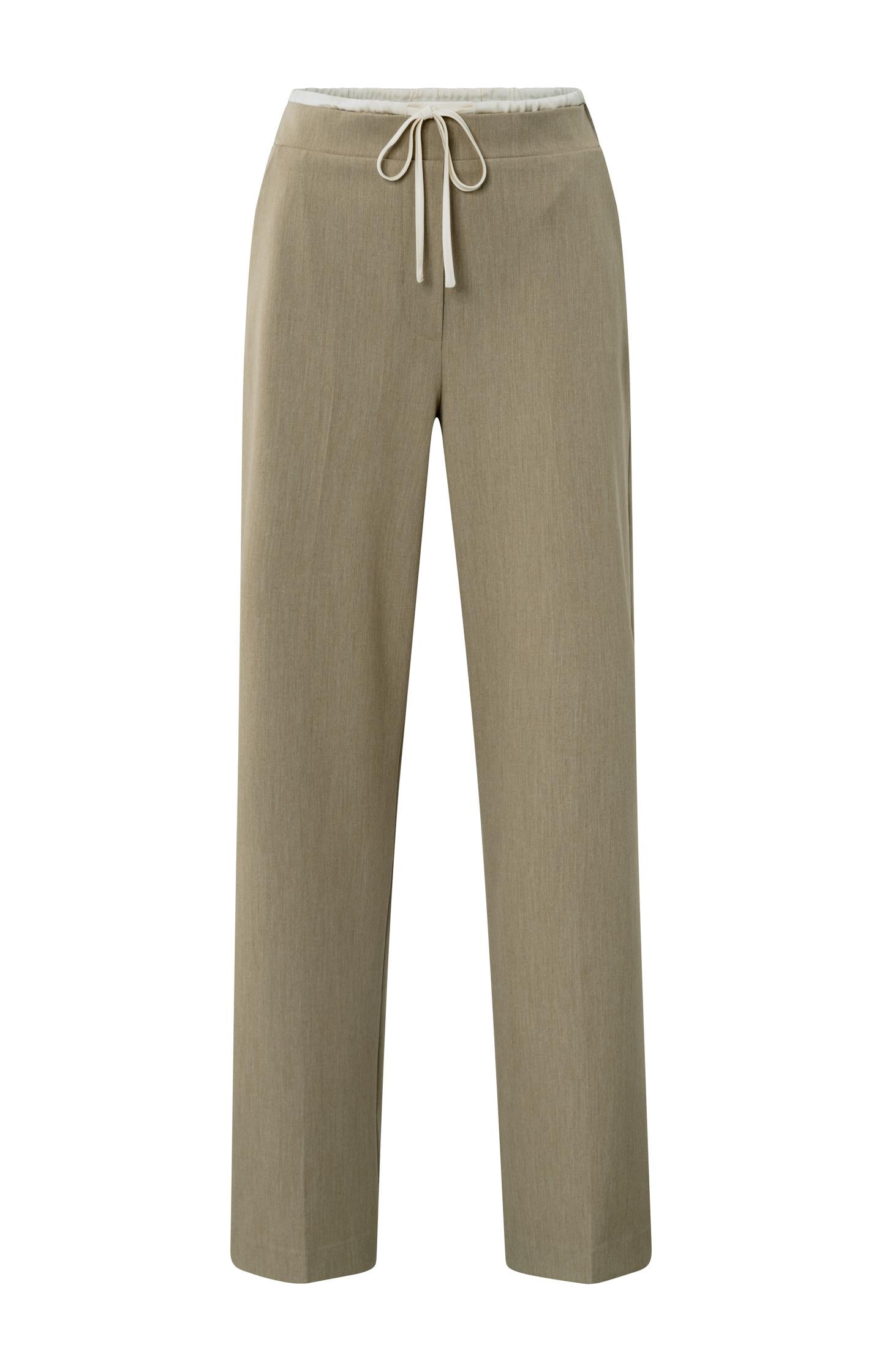 Woven wide leg trousers with contrast waistband - Type: product